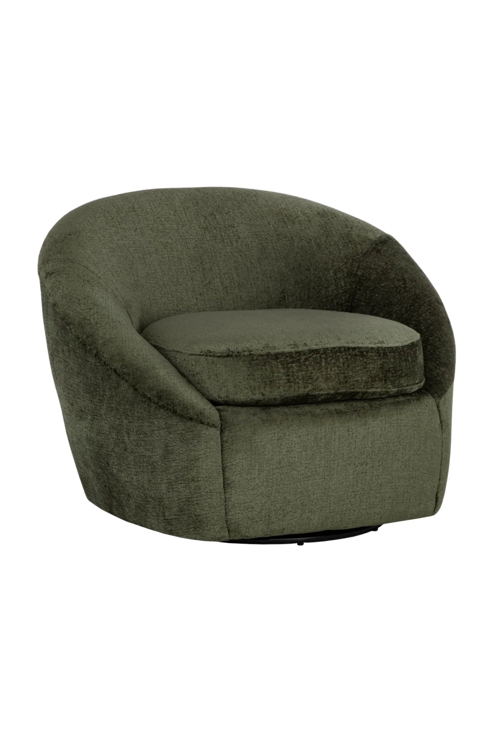 Luxury Green Fabric Swivel Accent Chair Modern Italian Style for Villa