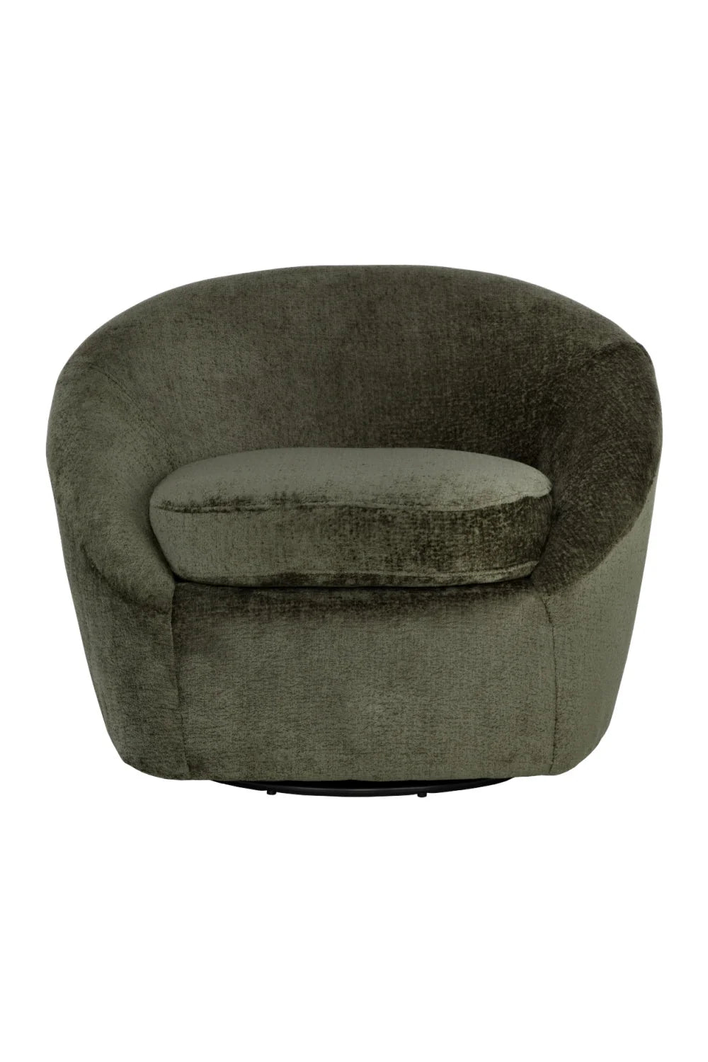 Luxury Green Fabric Swivel Accent Chair Modern Italian Style for Villa