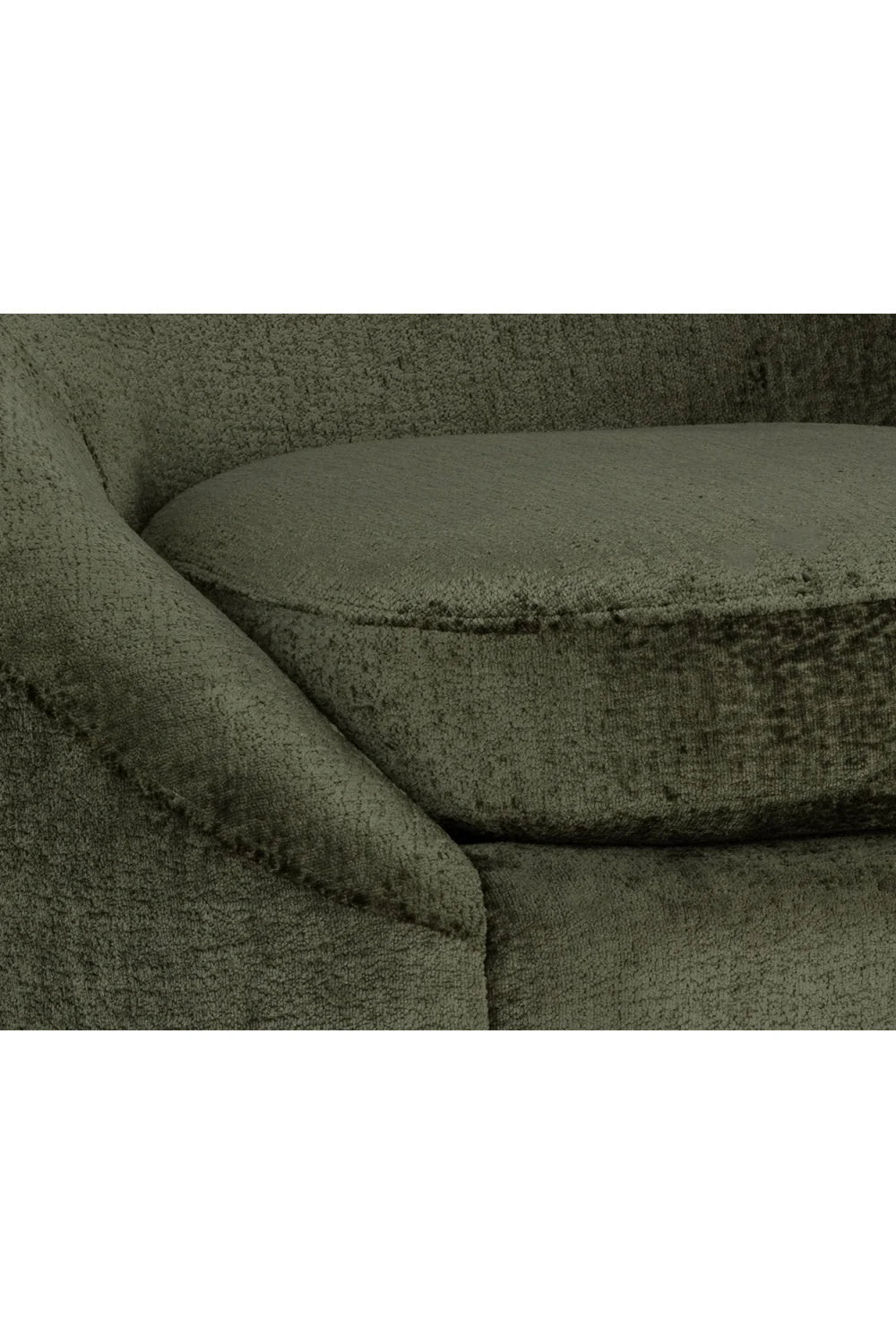 Luxury Green Fabric Swivel Accent Chair Modern Italian Style for Villa