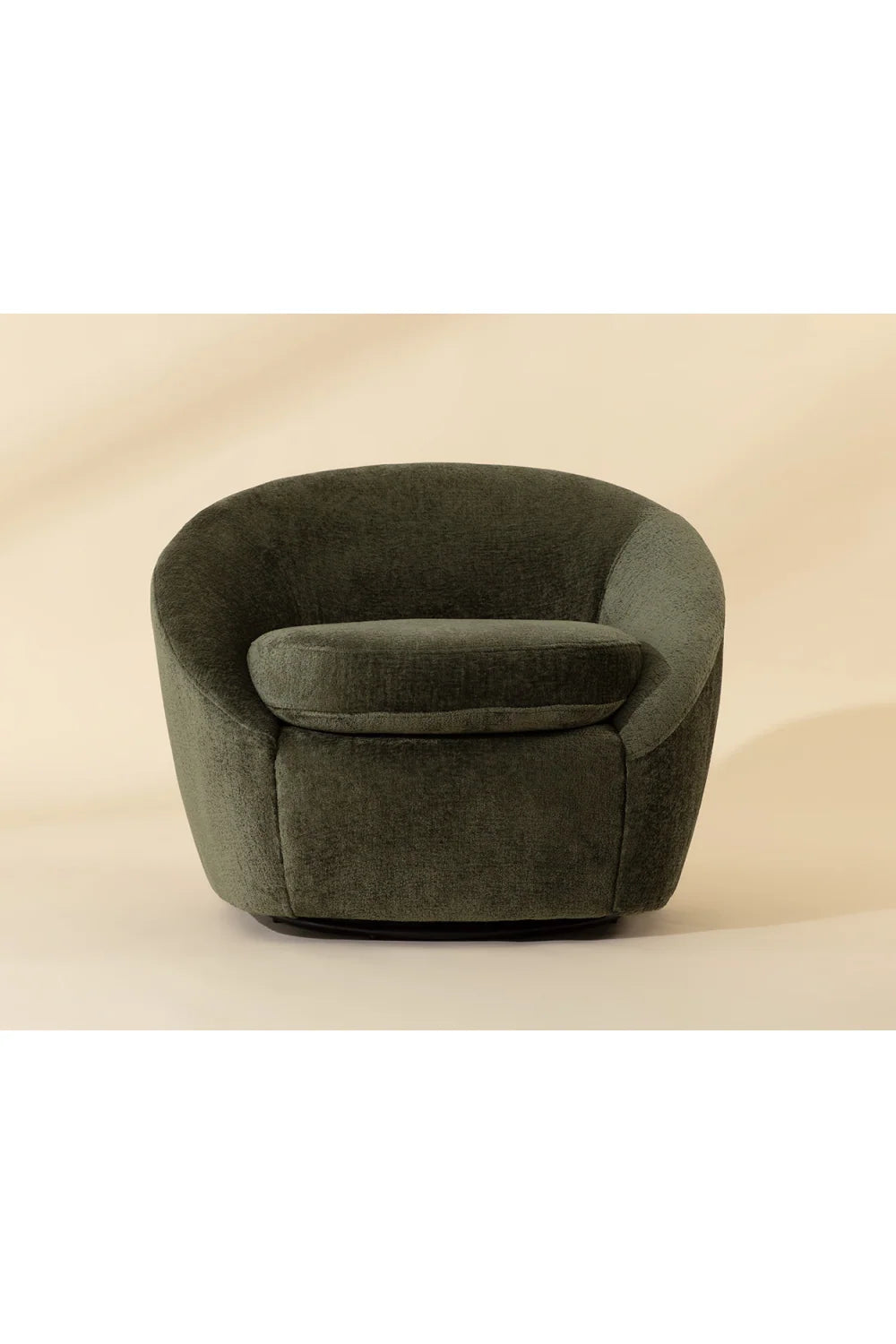 Luxury Green Fabric Swivel Accent Chair Modern Italian Style for Villa