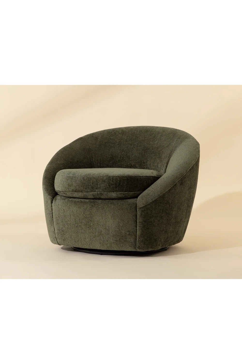 Luxury Green Fabric Swivel Accent Chair Modern Italian Style for Villa