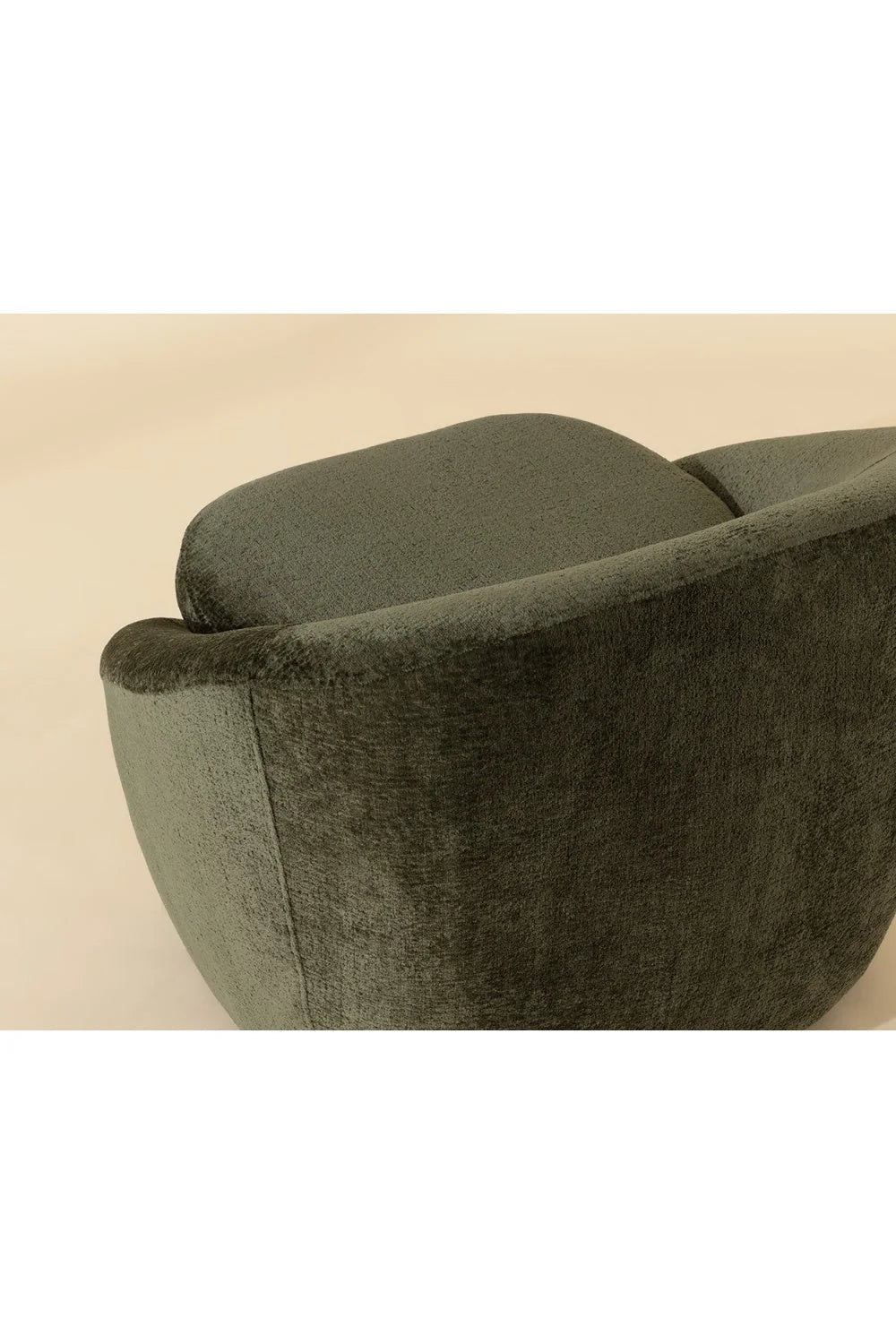 Luxury Green Fabric Swivel Accent Chair Modern Italian Style for Villa