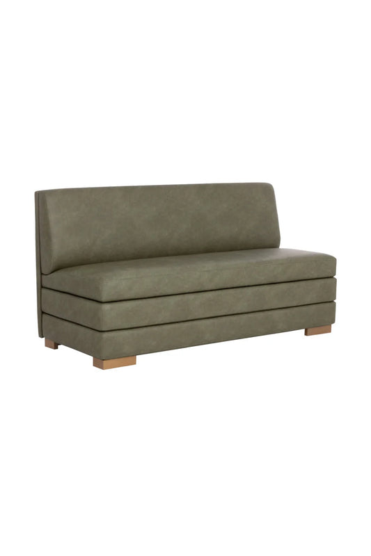 Luxury Green Leather Banquette Bench European Style for Villa