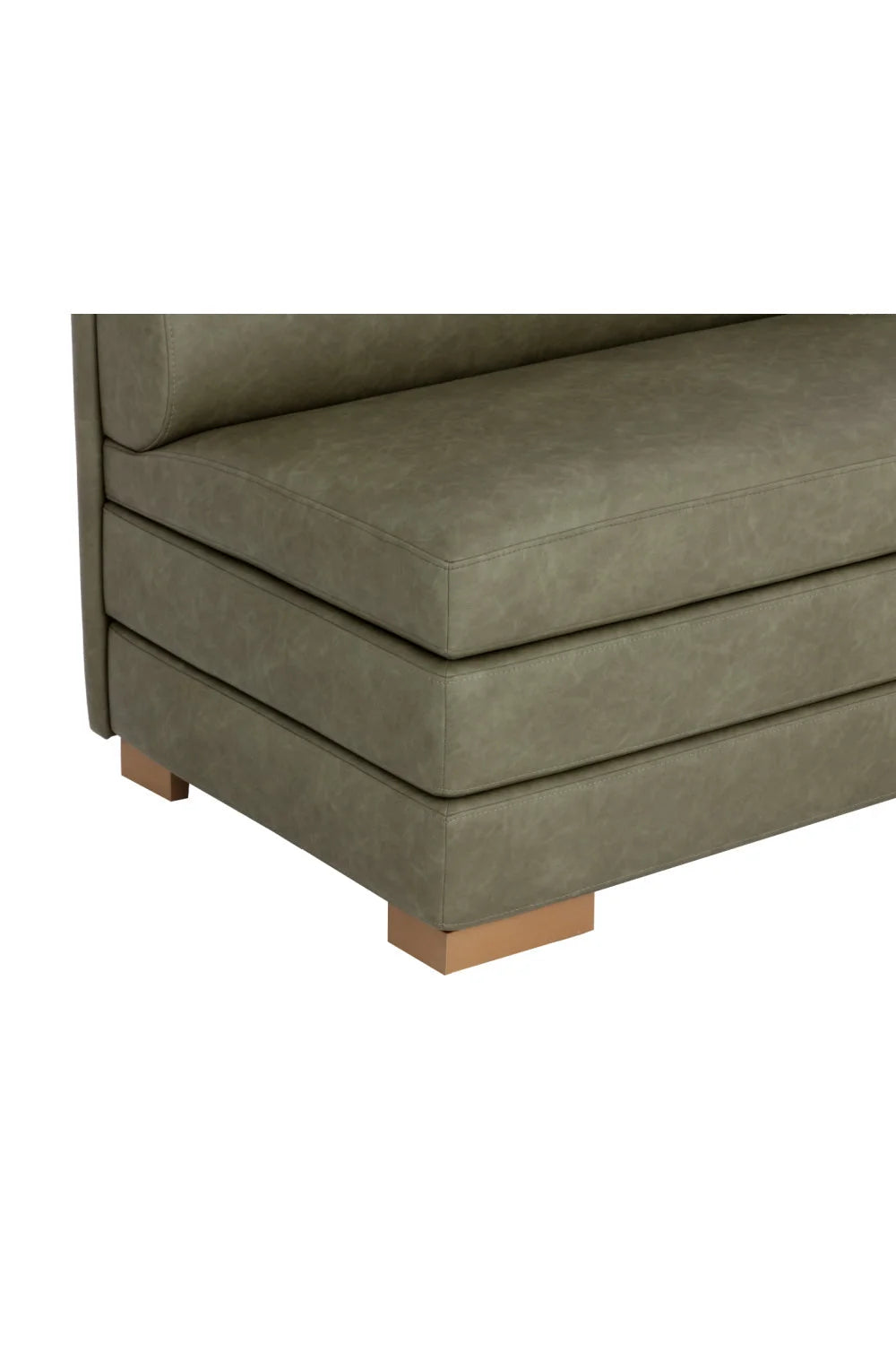 Luxury Green Leather Banquette Bench European Style for Villa
