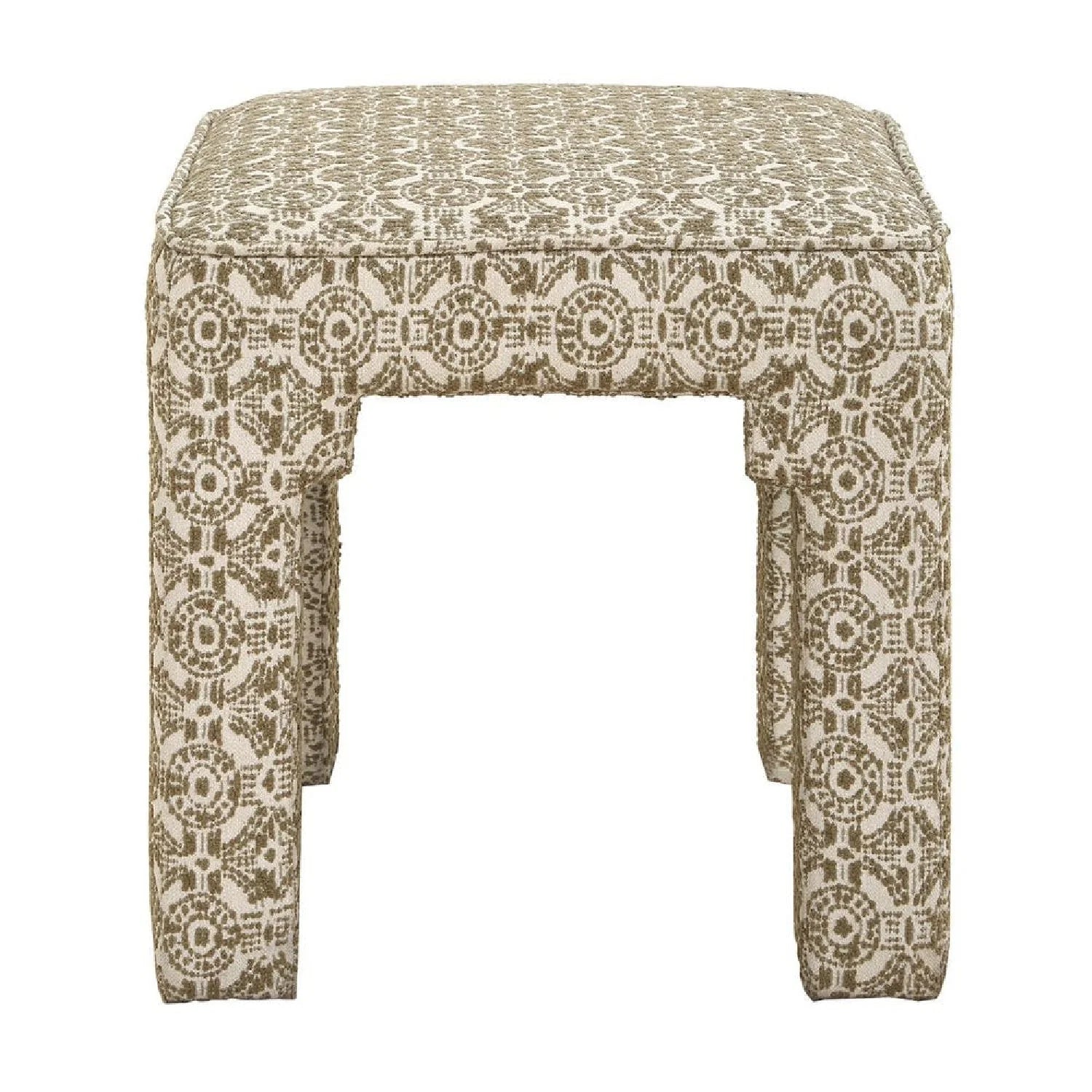Luxury Green Medallion Motif Bench European Style for Villa