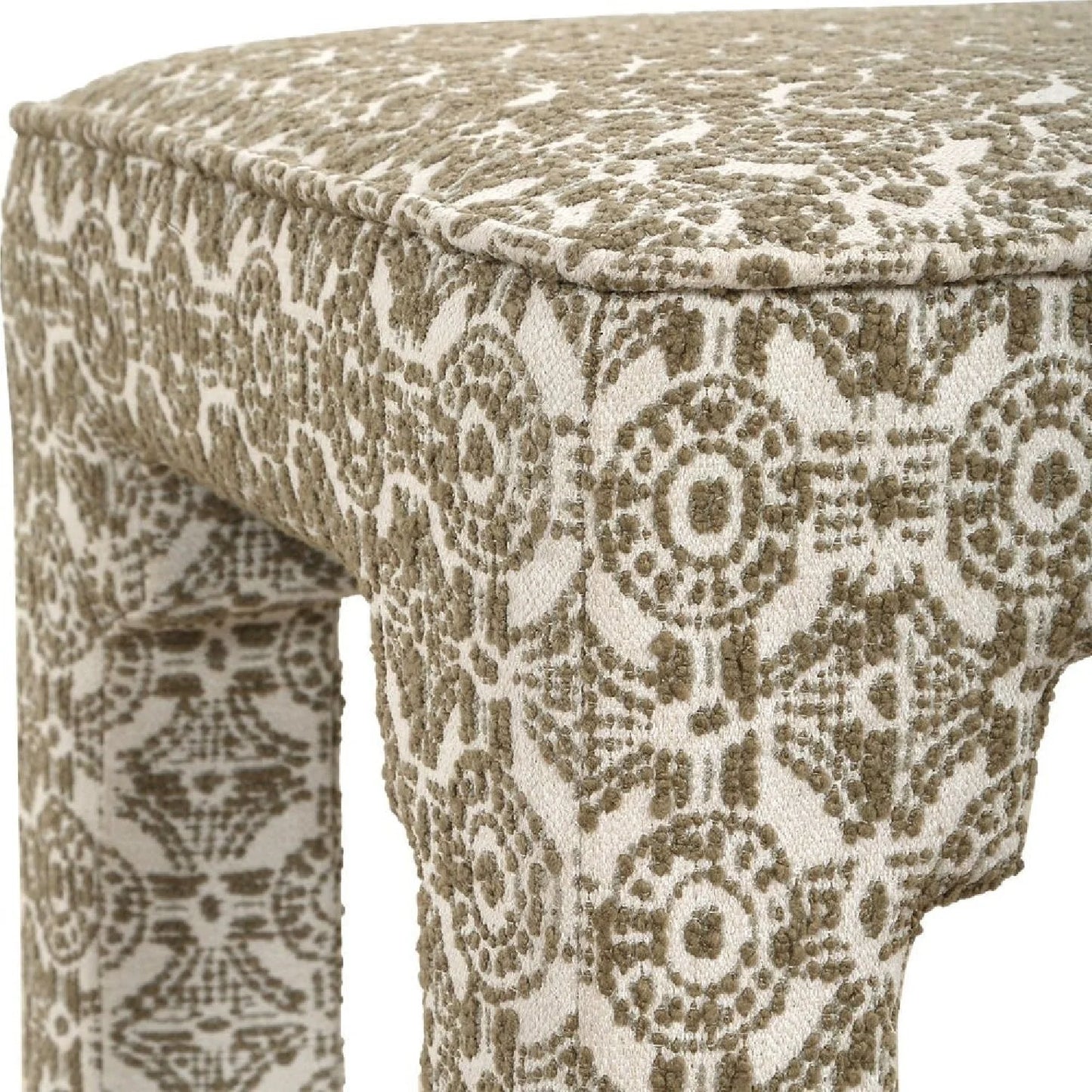 Luxury Green Medallion Motif Bench European Style for Villa