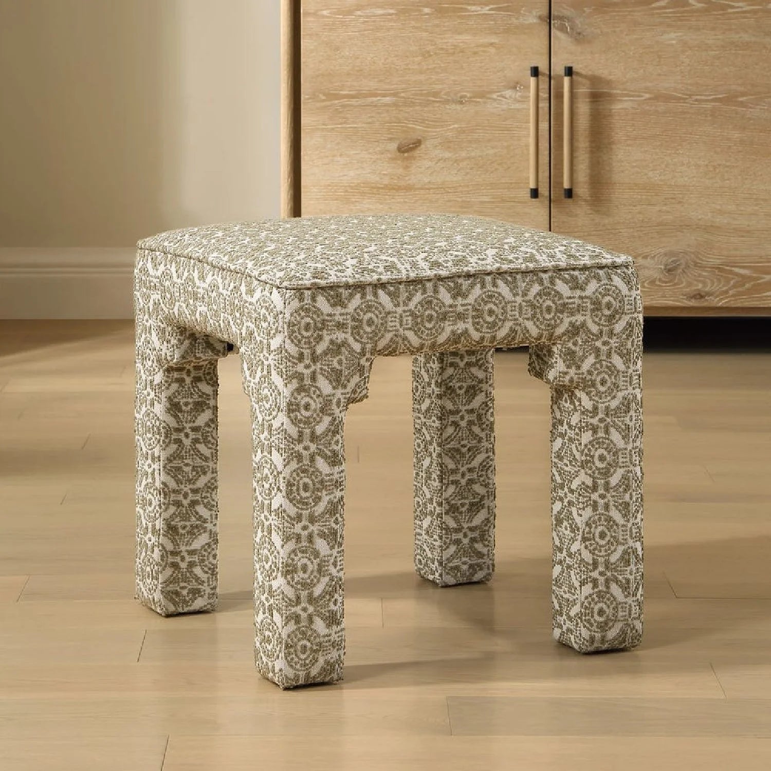 Luxury Green Medallion Motif Bench European Style for Villa