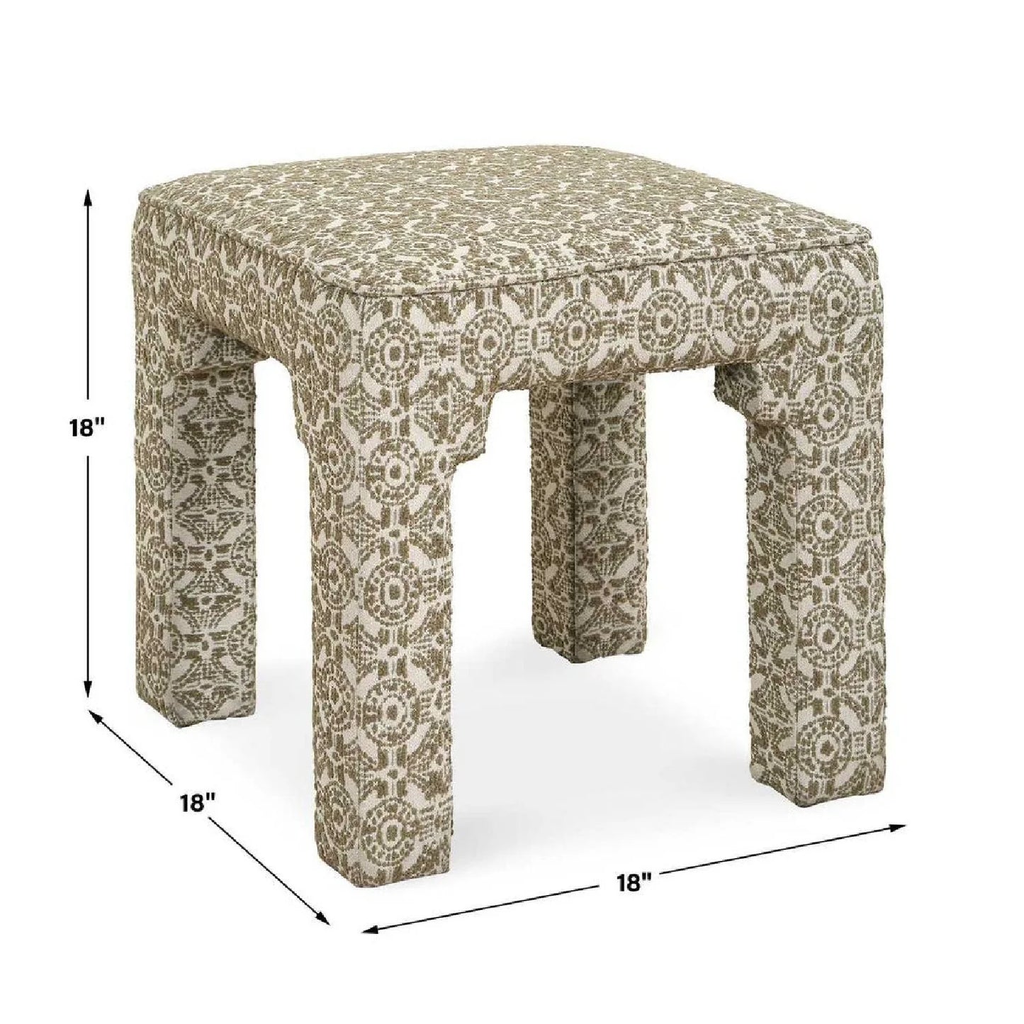 Luxury Green Medallion Motif Bench European Style for Villa