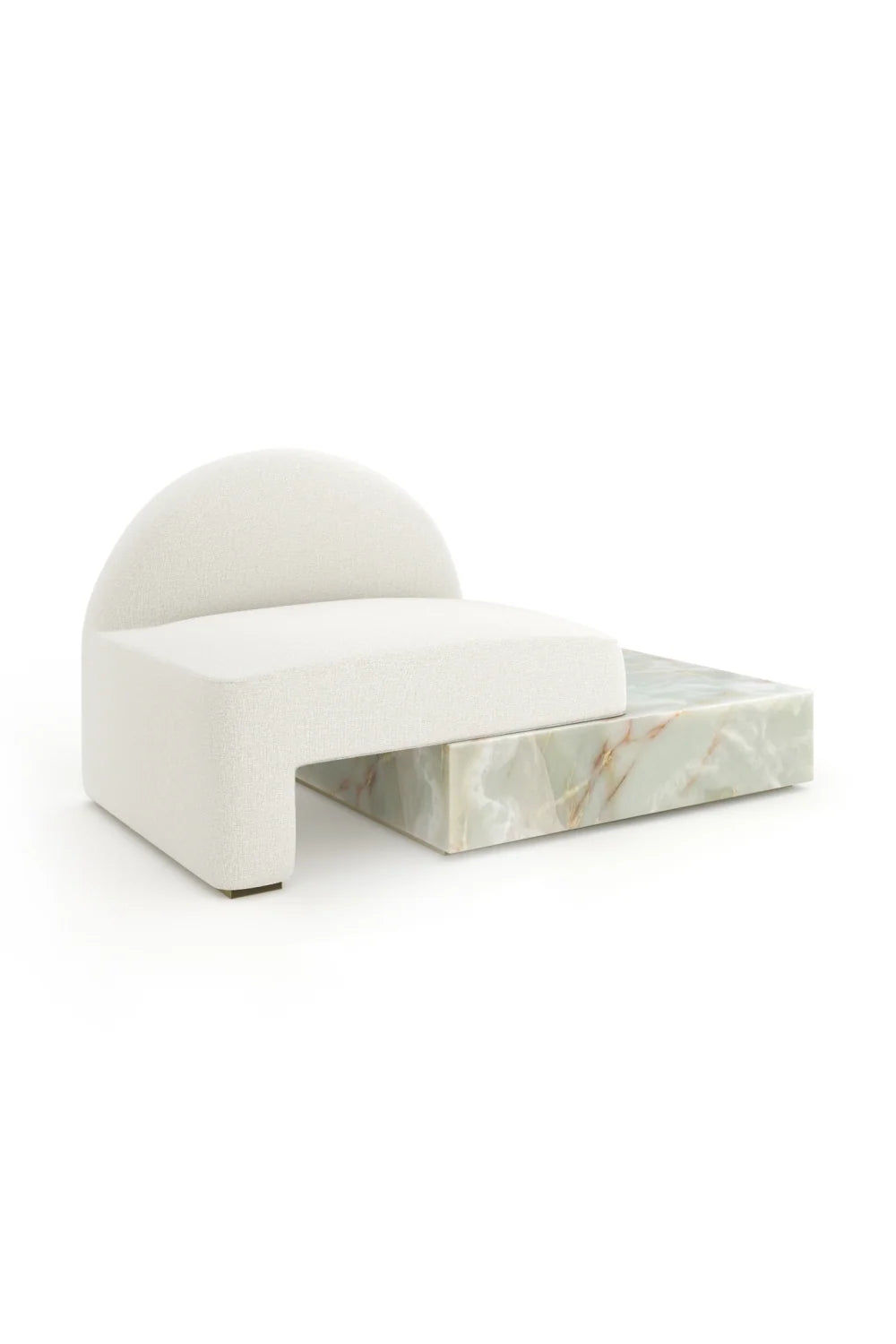Luxury Green Onyx Base Lounge Chair Modern Italian Style for Villa