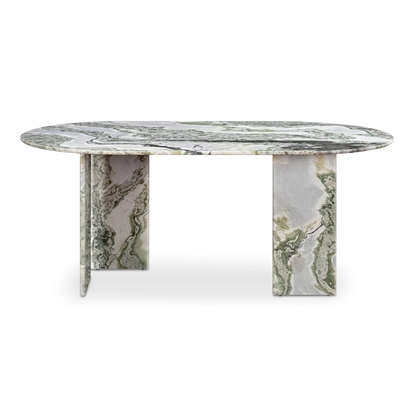 Luxury Green Onyx Marble Dining Table Modern Italian Style for Villa