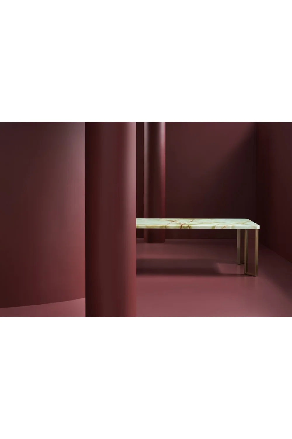 Luxury Green Onyx Rectangular Dining Table Modern Italian Style for Villa