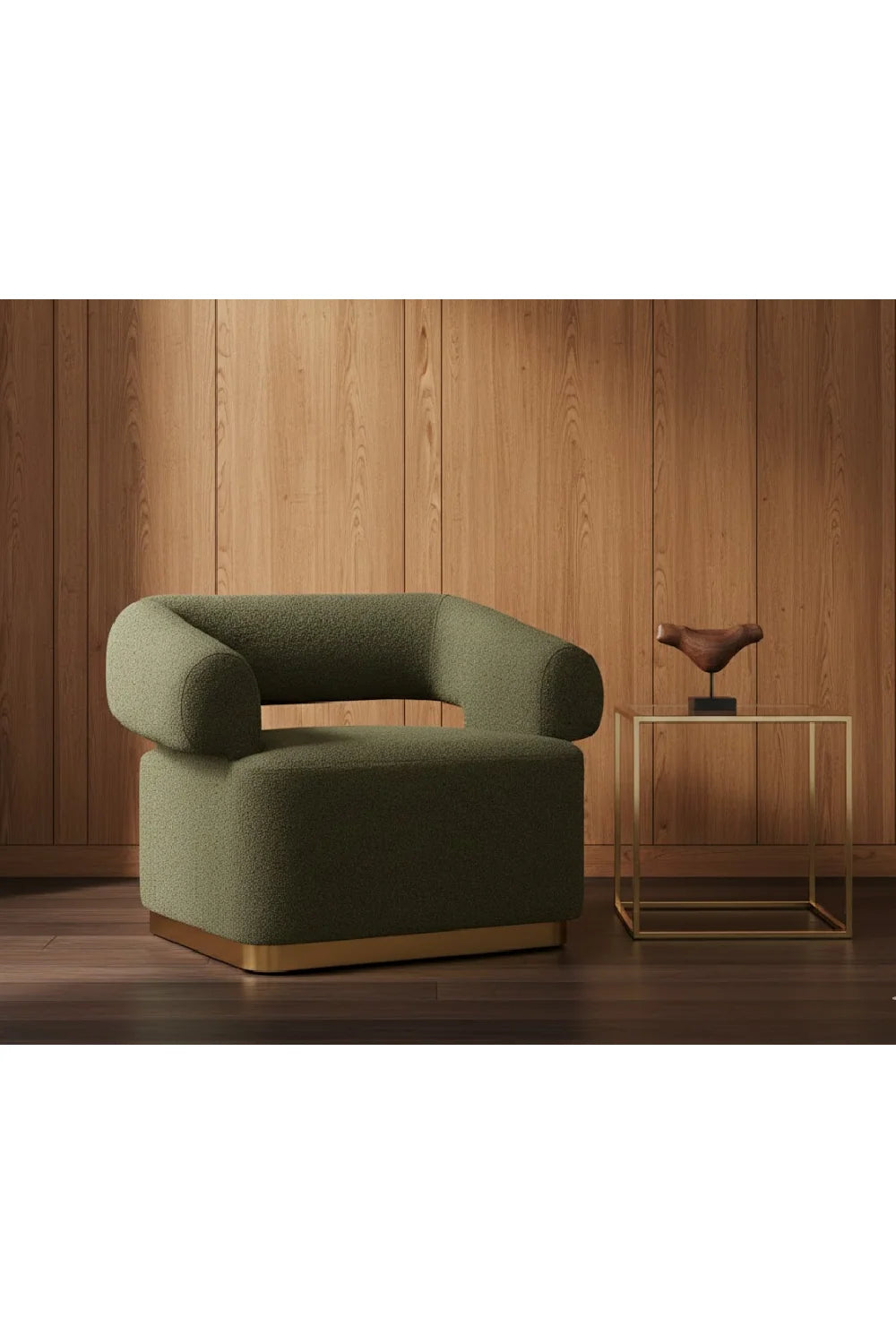 Luxury Green Swivel Lounge Chair European Style for Villa