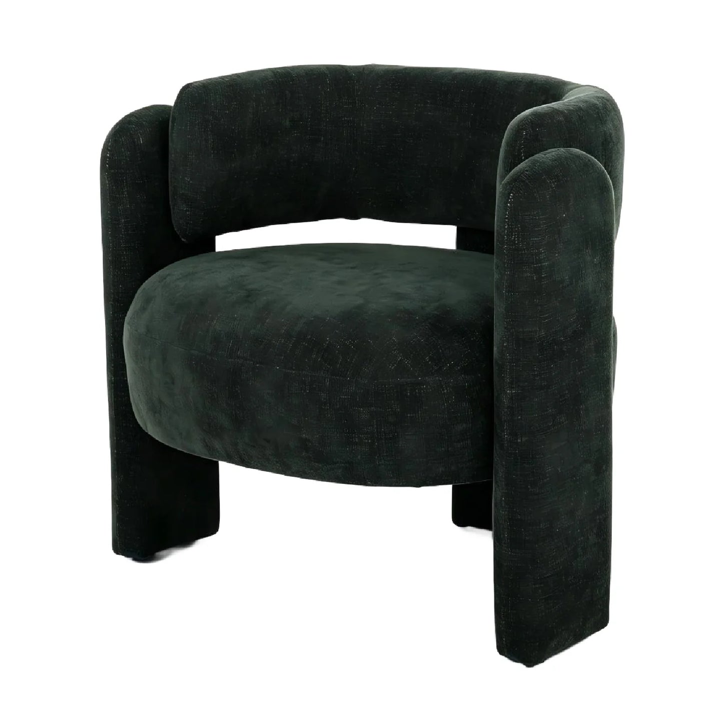 Luxury Green Textured Barrel Accent Chair European Style for Villa