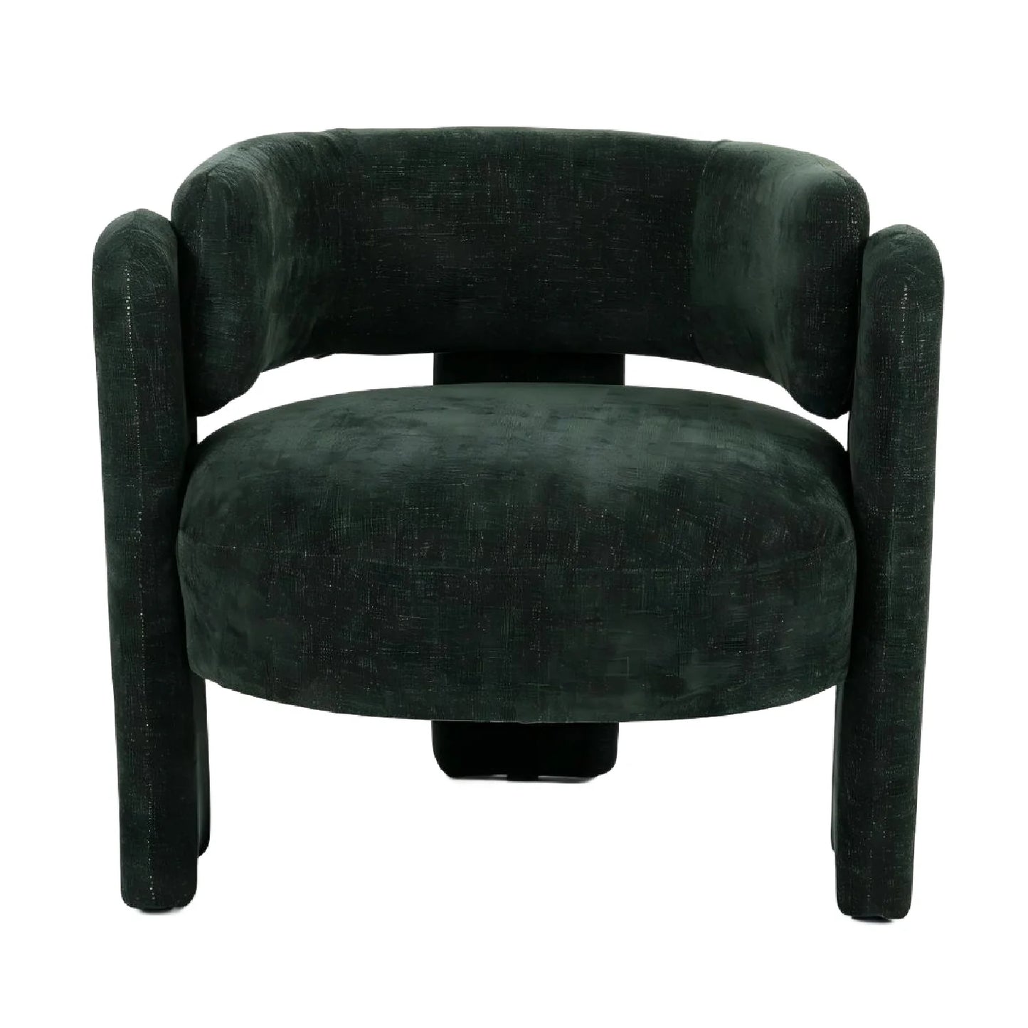Luxury Green Textured Barrel Accent Chair European Style for Villa