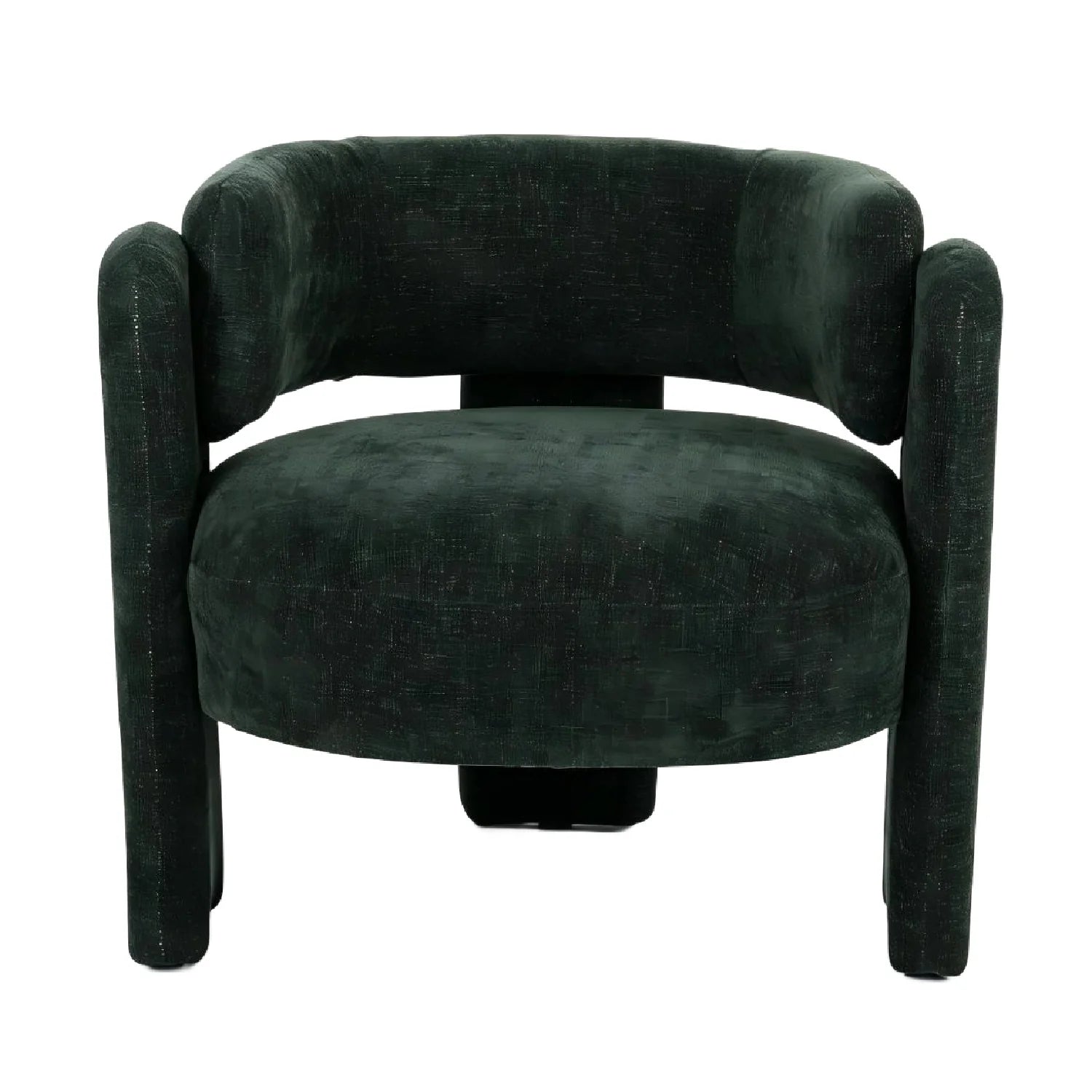 Luxury Green Textured Barrel Accent Chair European Style for Villa