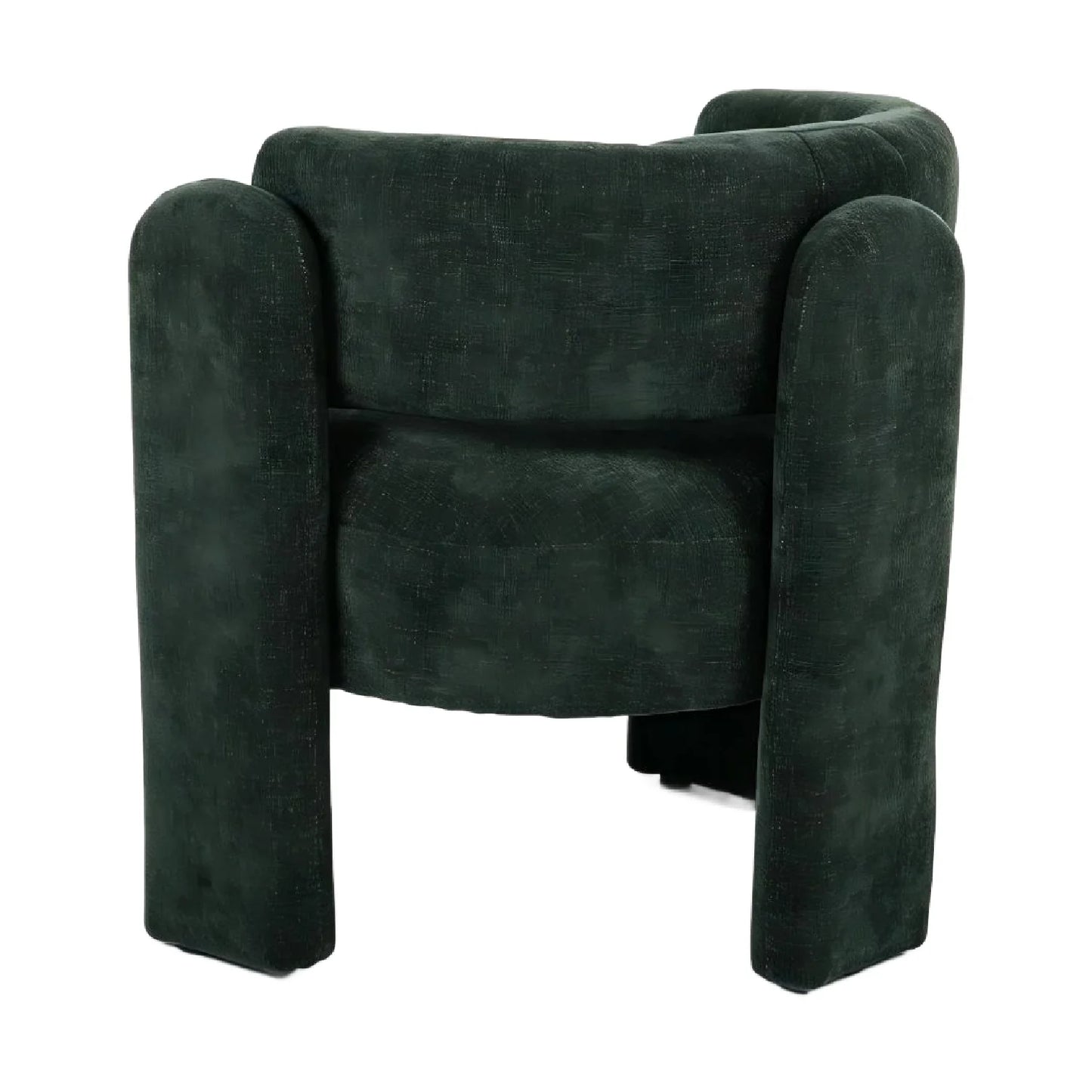 Luxury Green Textured Barrel Accent Chair European Style for Villa