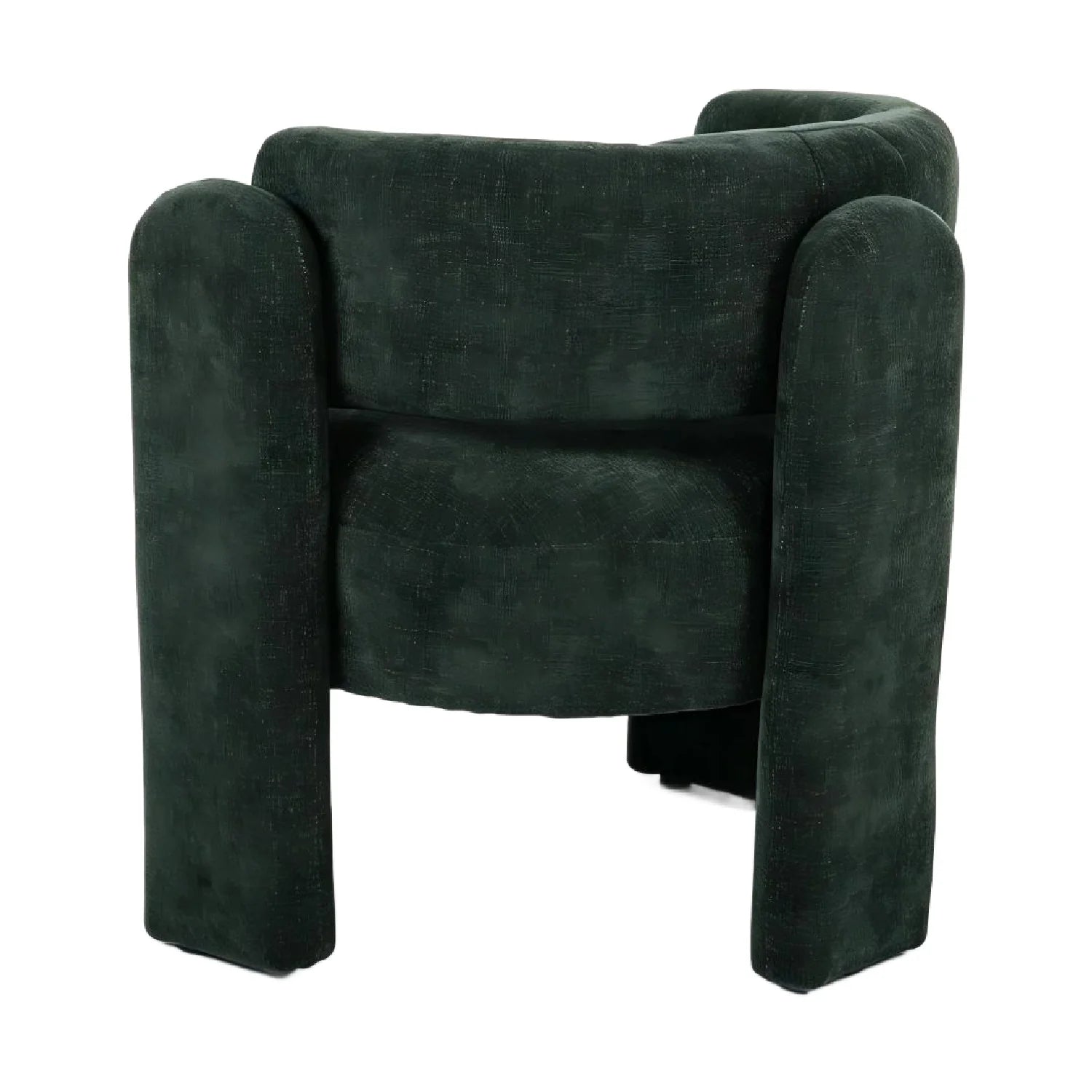 Luxury Green Textured Barrel Accent Chair European Style for Villa