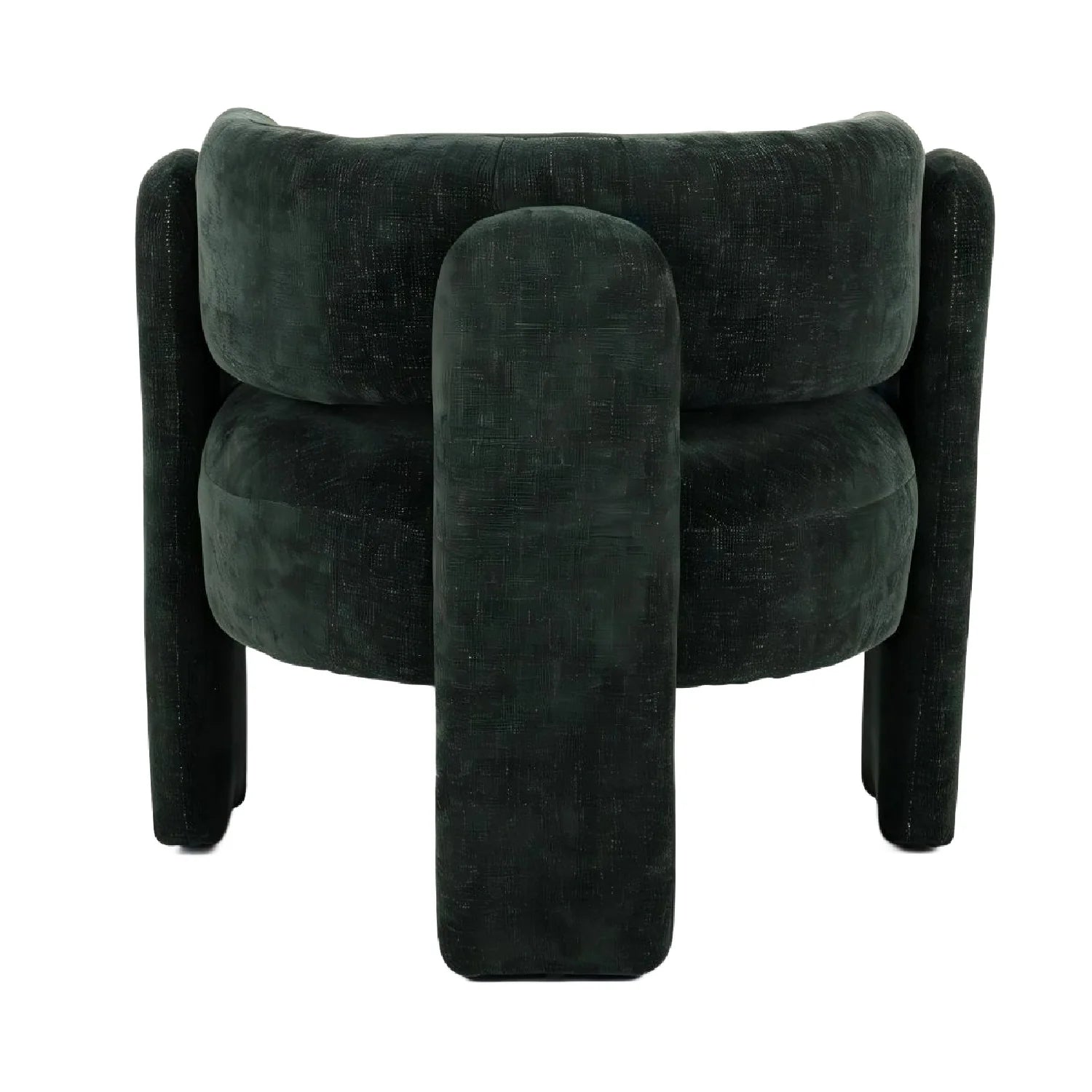 Luxury Green Textured Barrel Accent Chair European Style for Villa