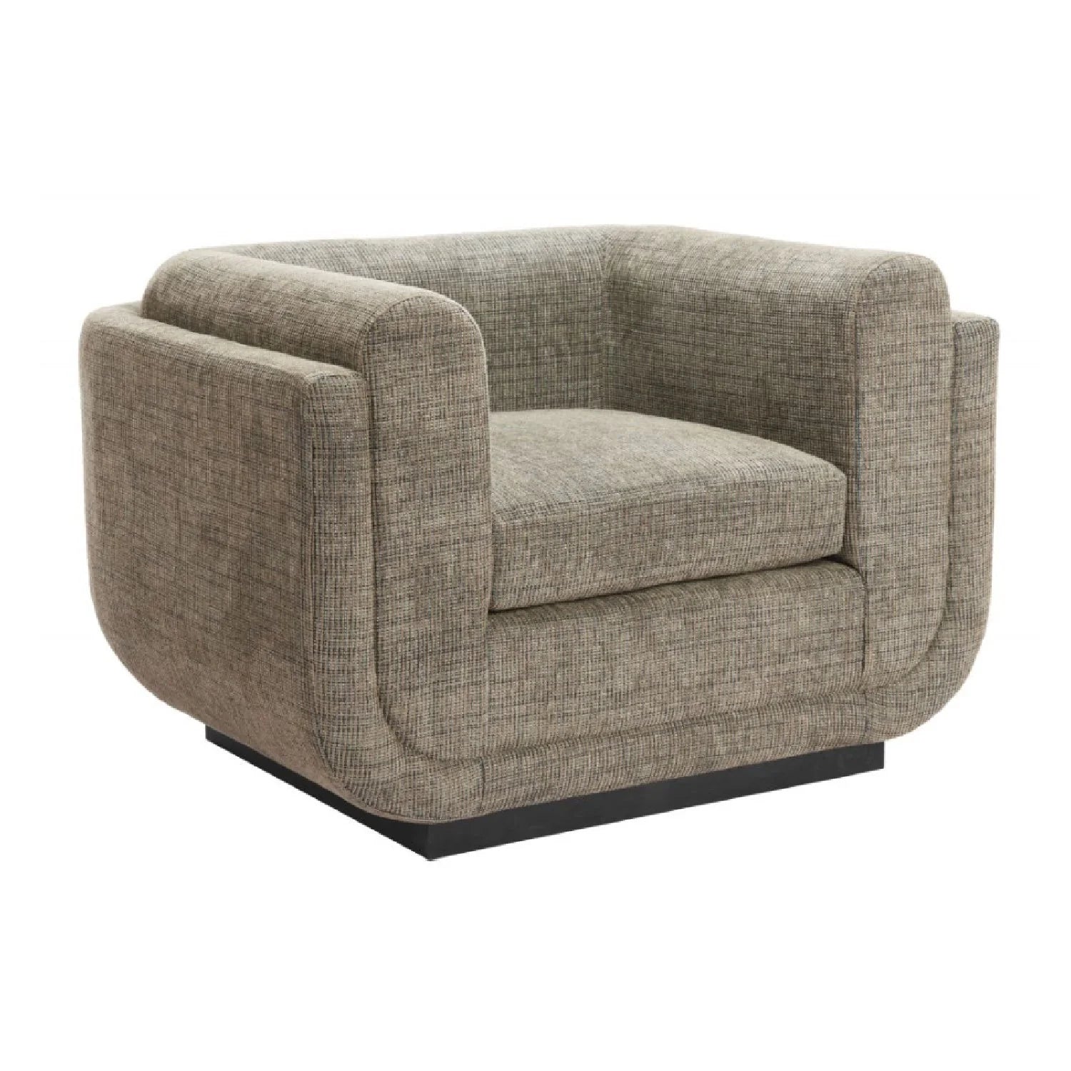 Luxury Green Tweed Fabric Accent Chair Modern Italian Style for Villa