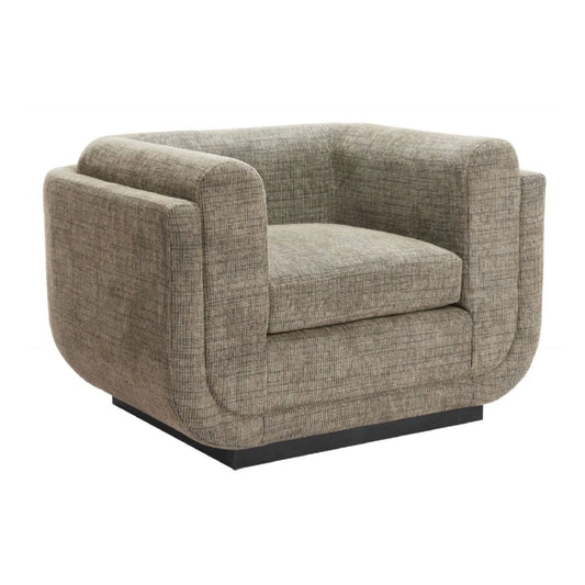 Luxury Green Tweed Fabric Accent Chair Modern Italian Style for Villa