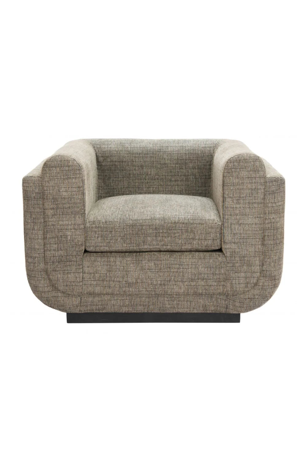 Luxury Green Tweed Fabric Accent Chair Modern Italian Style for Villa