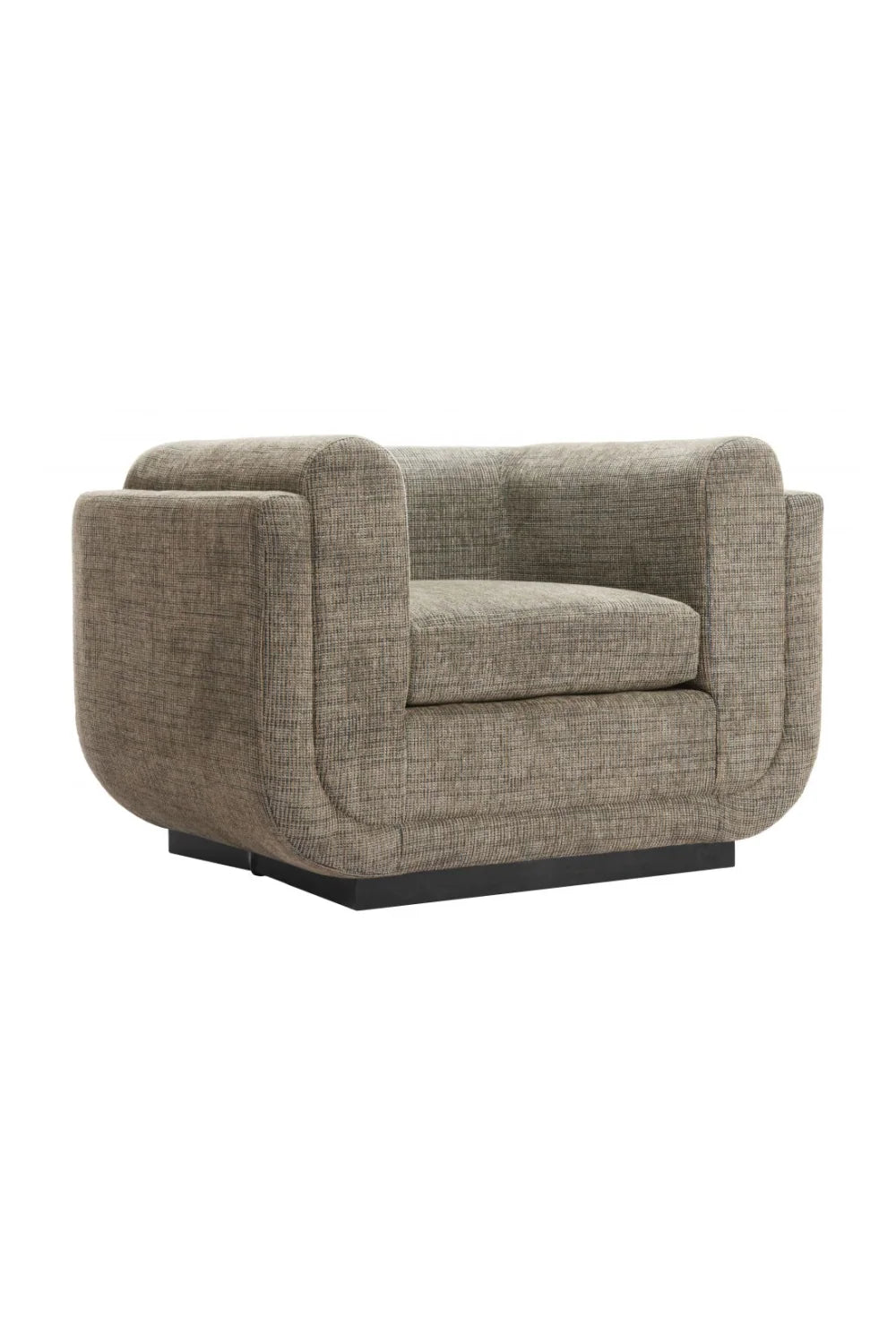 Luxury Green Tweed Fabric Accent Chair Modern Italian Style for Villa