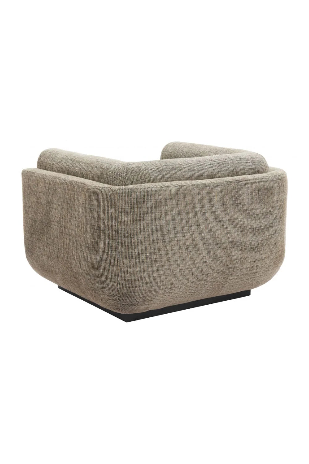 Luxury Green Tweed Fabric Accent Chair Modern Italian Style for Villa