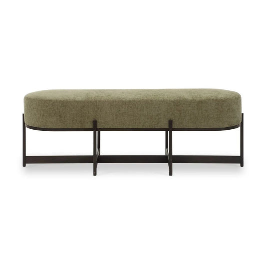 Luxury Green Upholstered Bench European Style for Villa