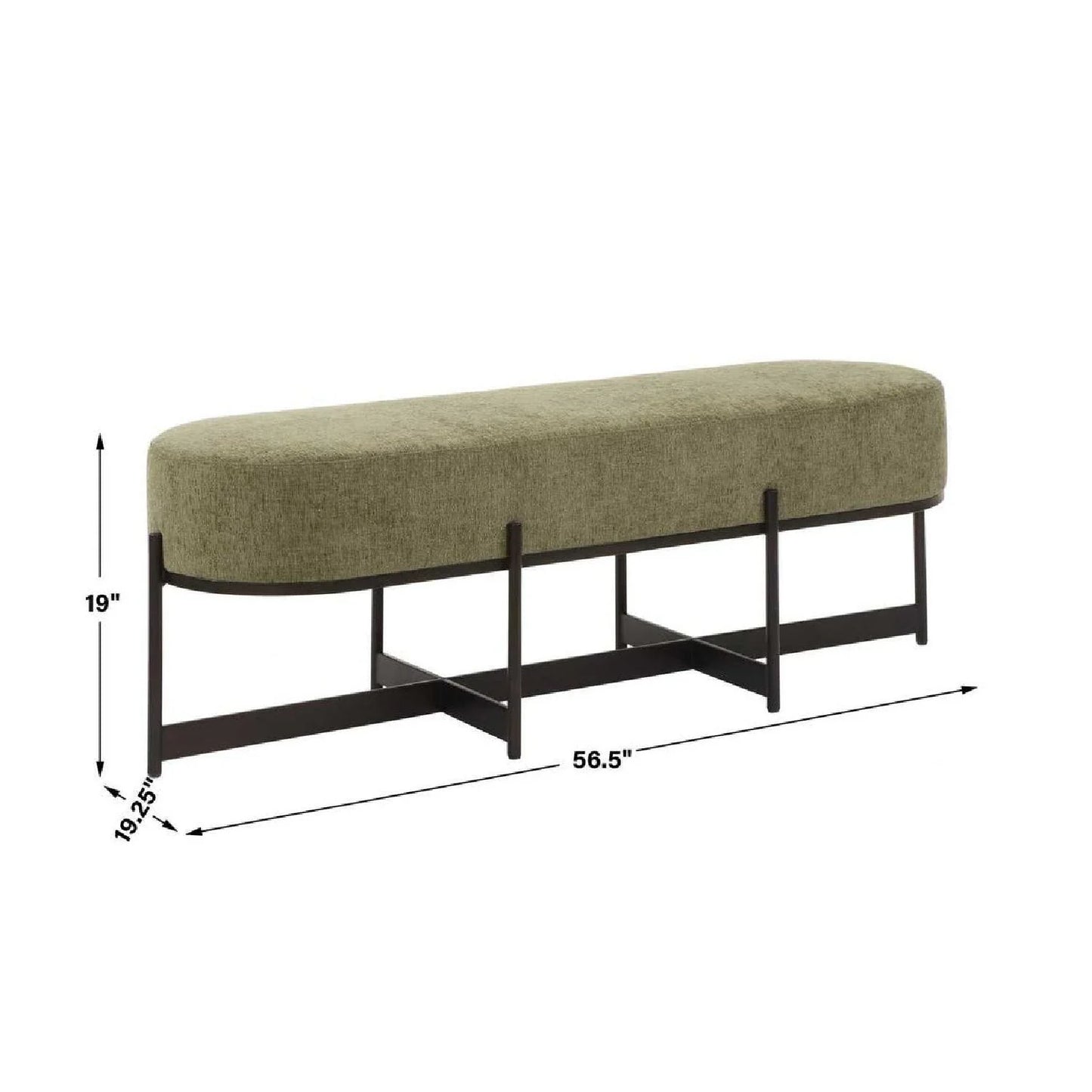 Luxury Green Upholstered Bench European Style for Villa