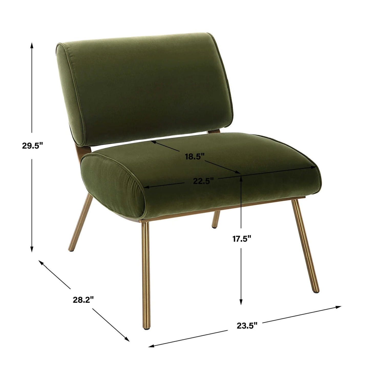 Luxury Green Velvet Accent Chair European Style for Villa