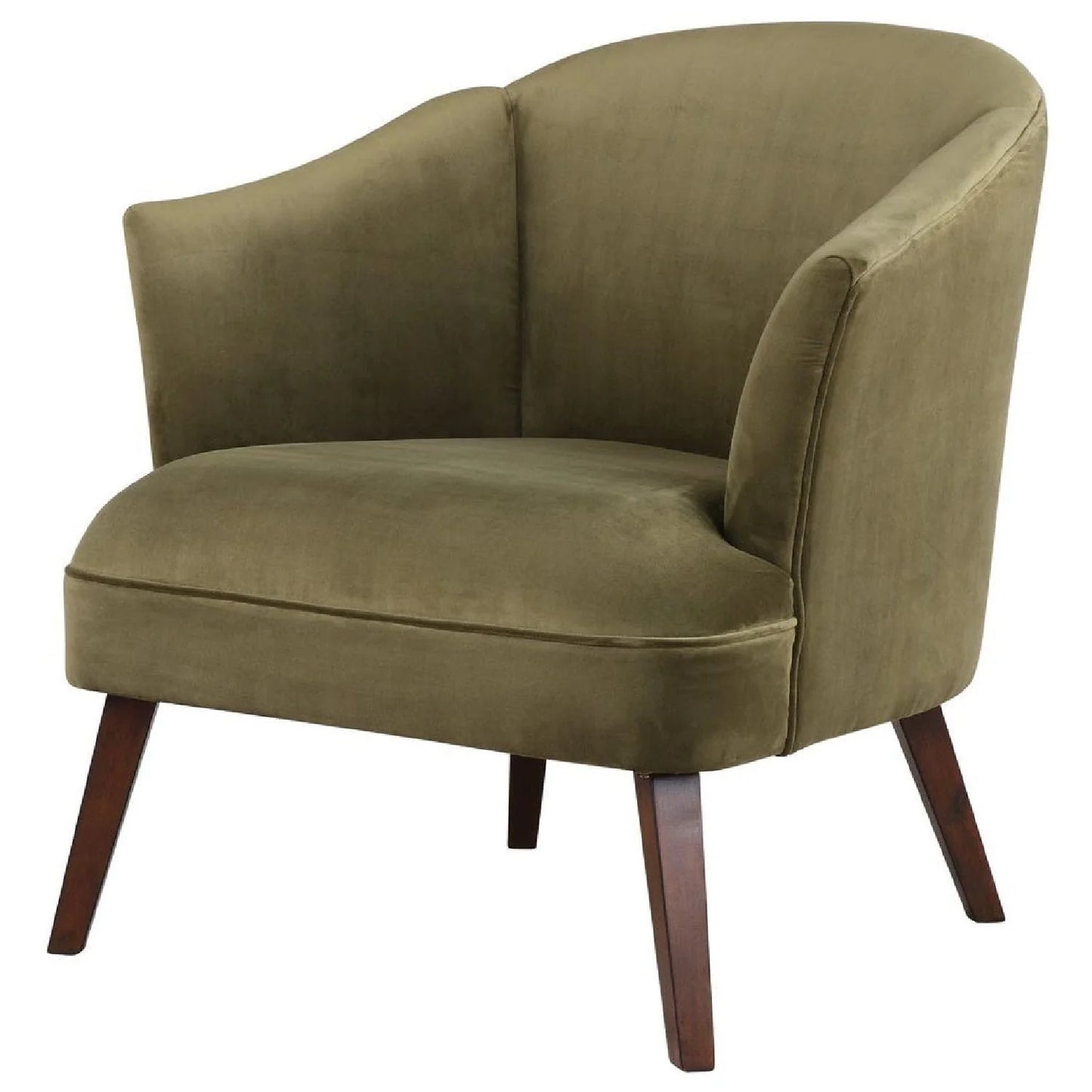 Luxury Green Velvet Barrel Accent Chair Modern European Style for Villa