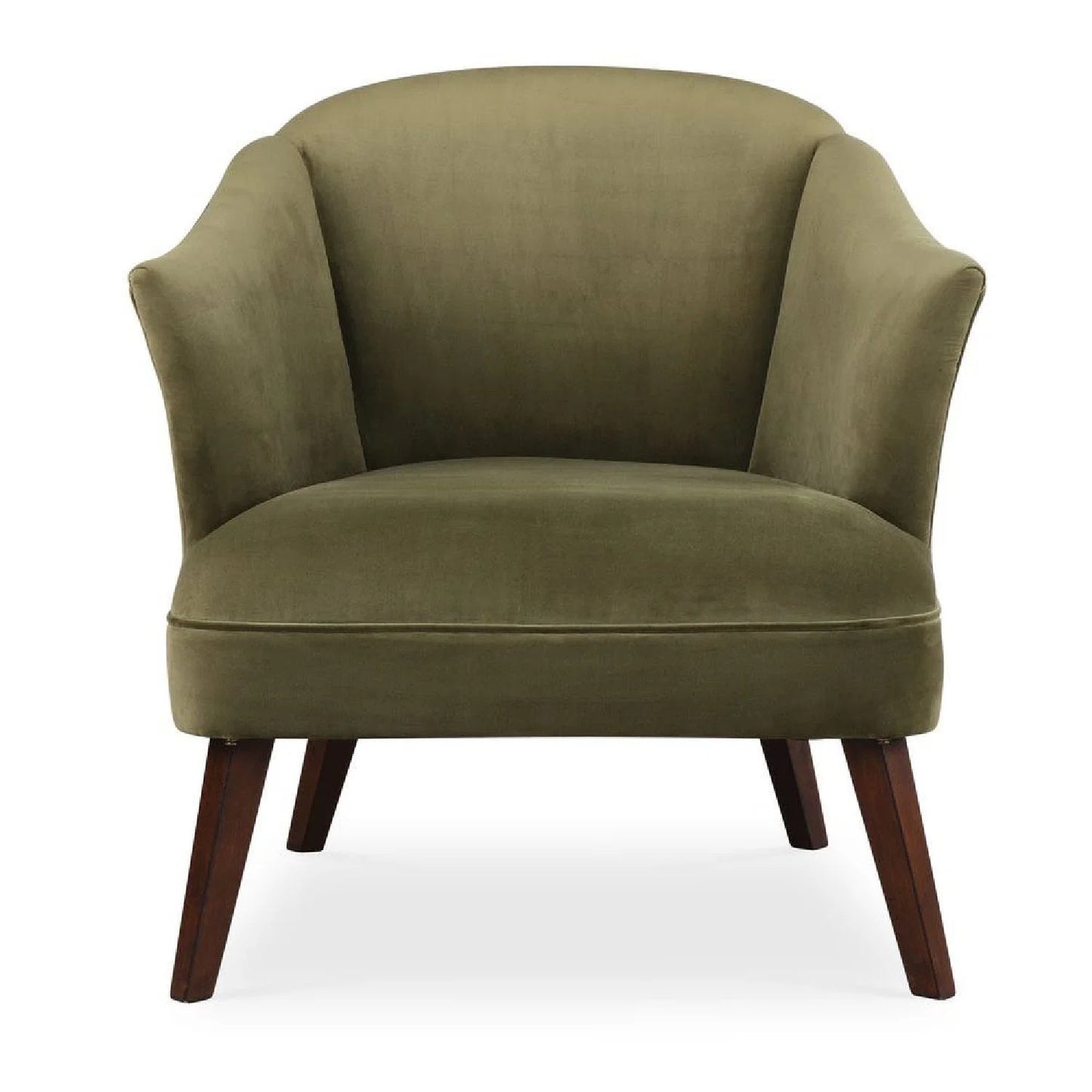 Luxury Green Velvet Barrel Accent Chair Modern European Style for Villa