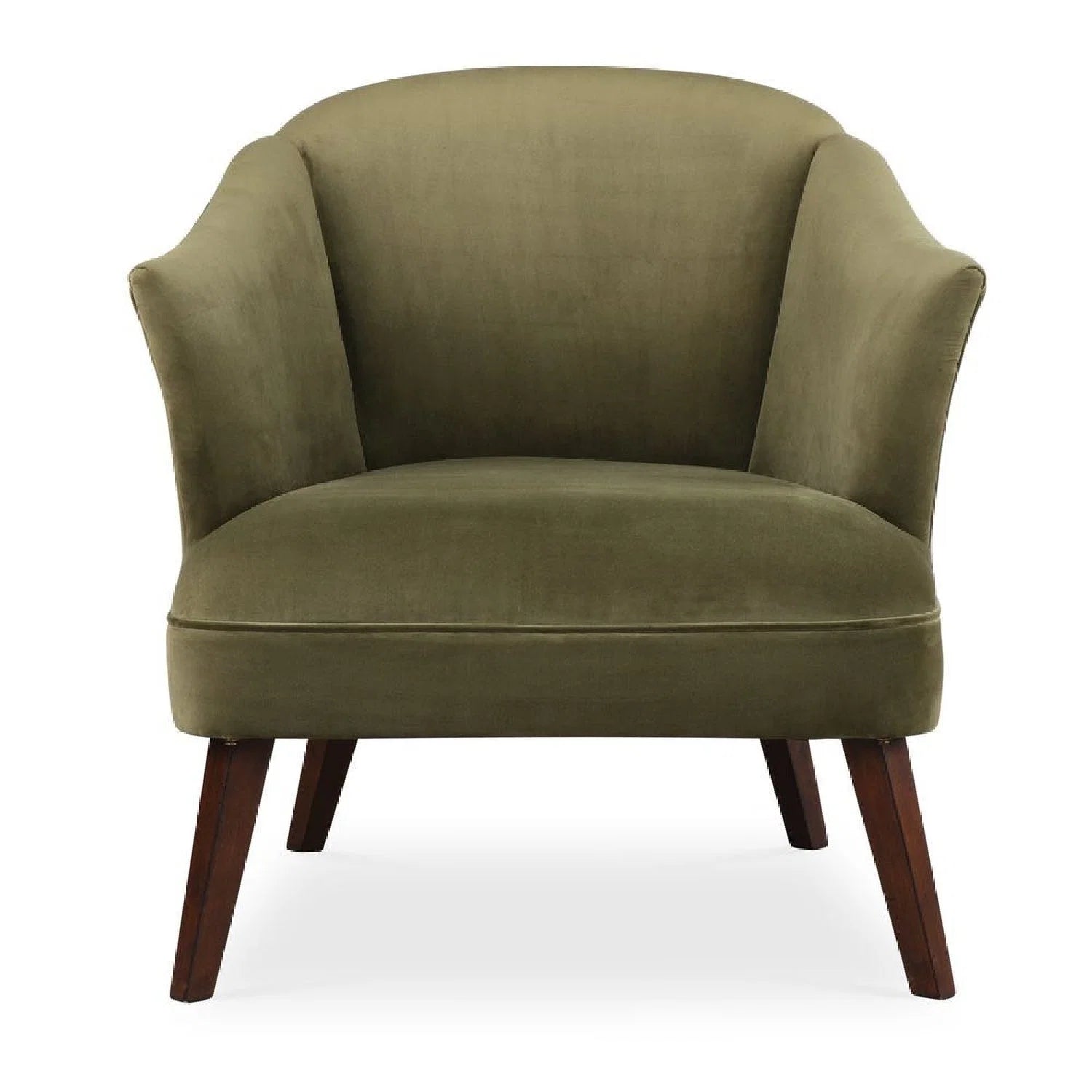 Luxury Green Velvet Barrel Accent Chair Modern European Style for Villa