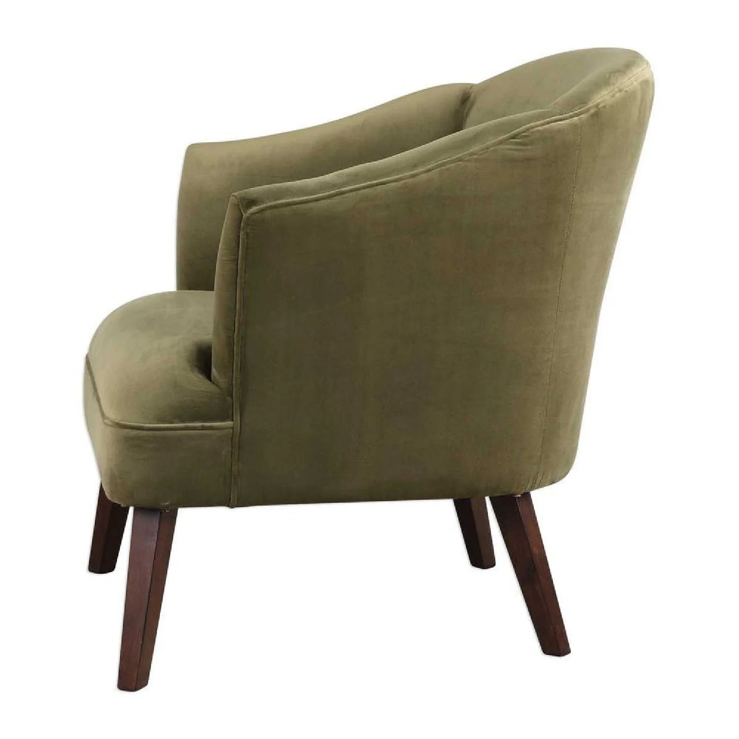 Luxury Green Velvet Barrel Accent Chair Modern European Style for Villa