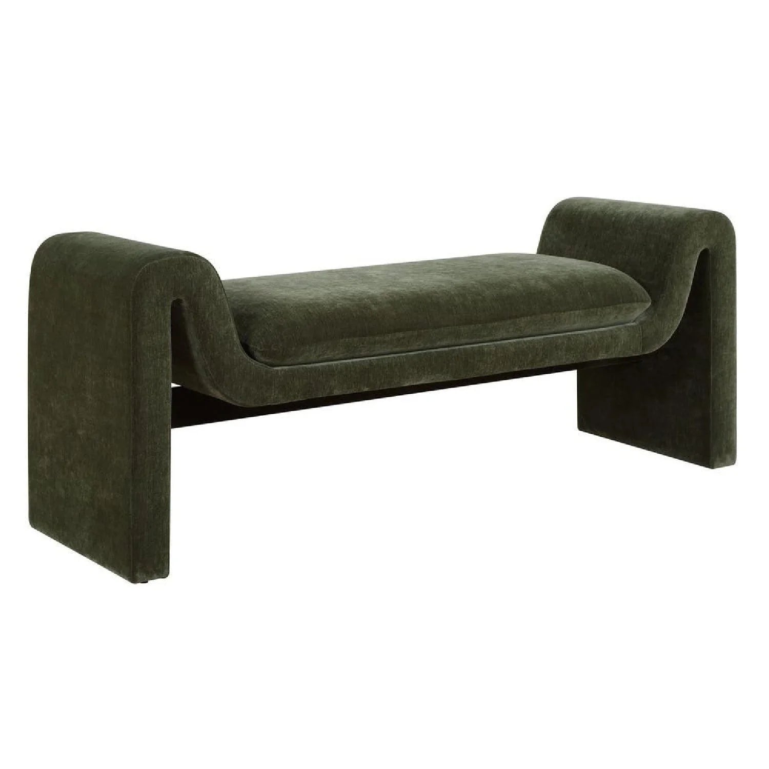 Luxury Green Velvet Bench European Style for Villa
