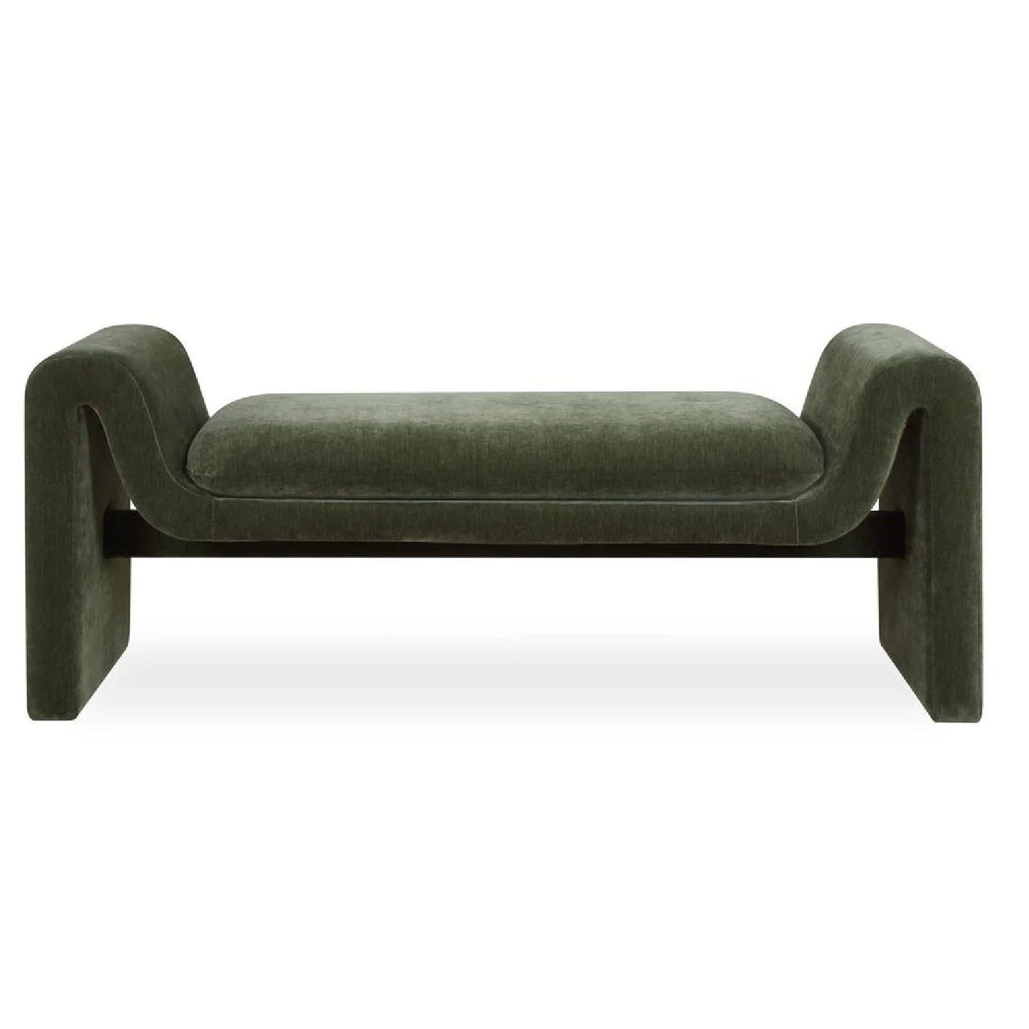 Luxury Green Velvet Bench European Style for Villa