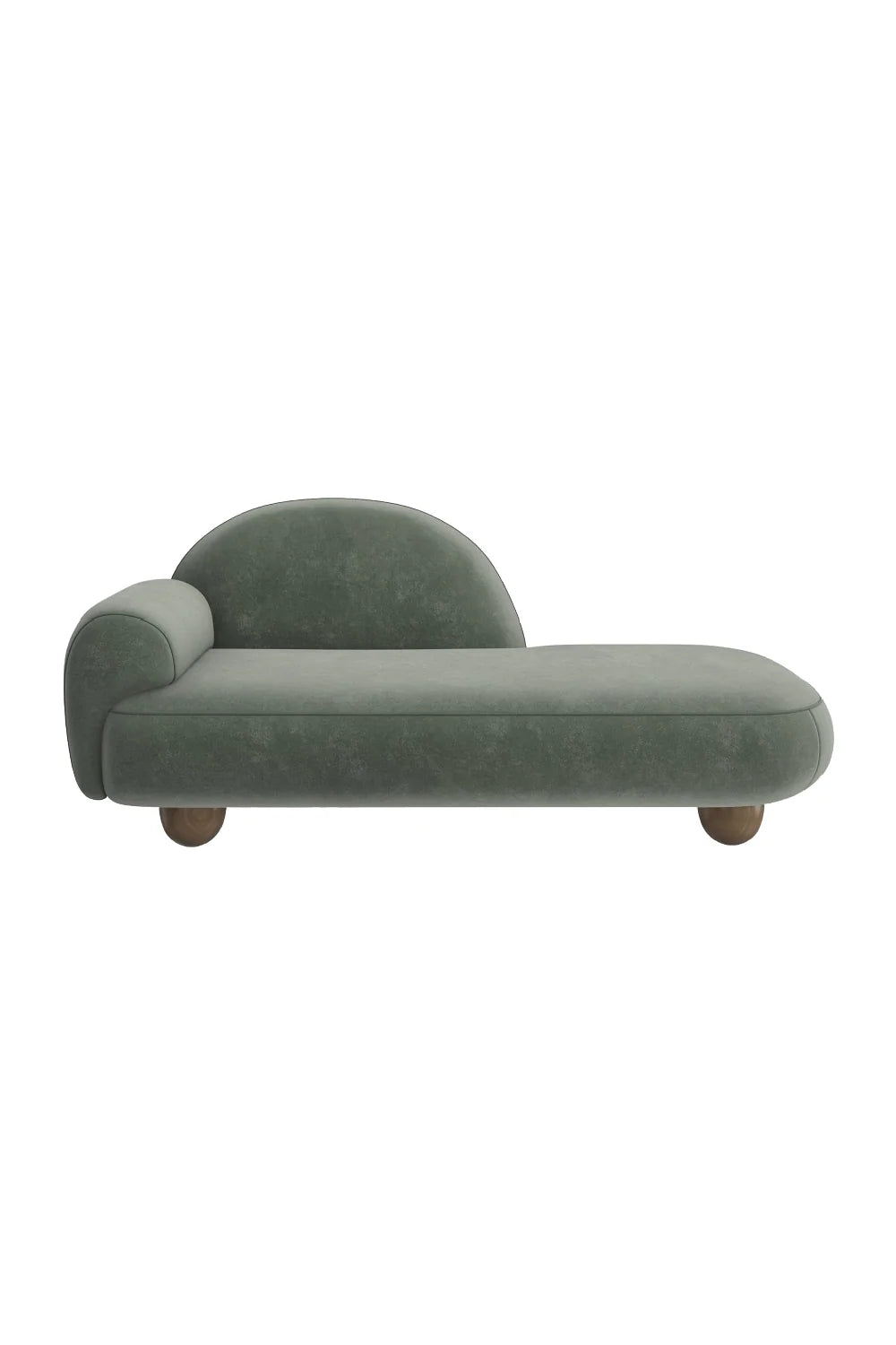 Luxury Green Velvet Chaise Lounge Modern Italian Style for Villa