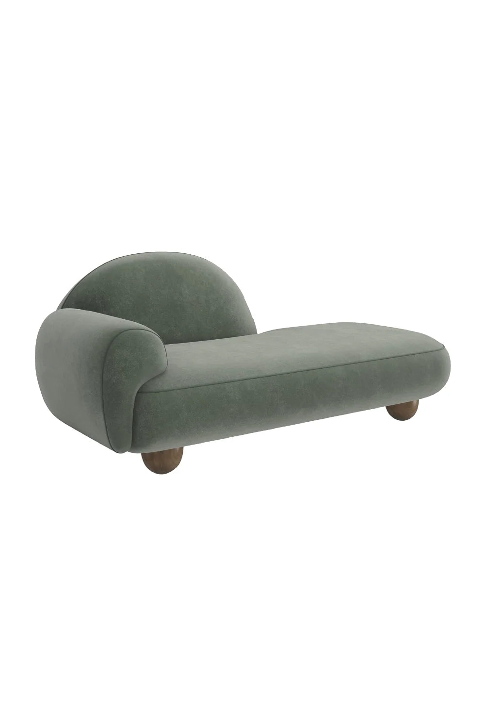 Luxury Green Velvet Chaise Lounge Modern Italian Style for Villa