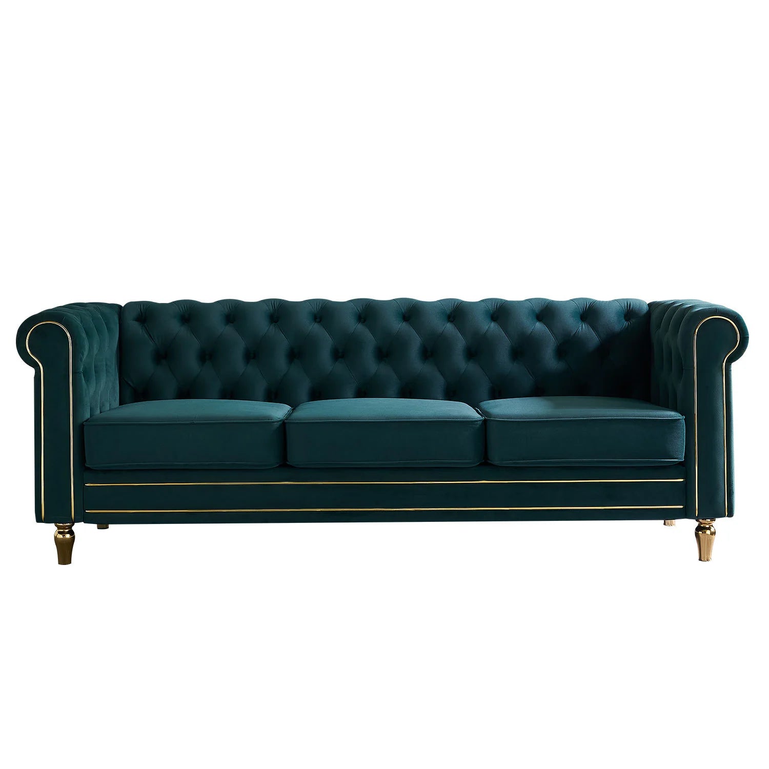 Luxury Green Velvet Chesterfield Sofa Modern Italian Style for Villa