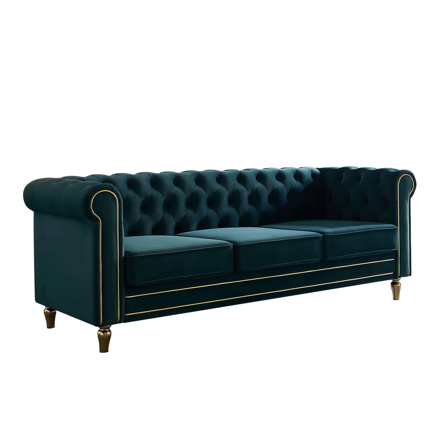 Luxury Green Velvet Chesterfield Sofa Modern Italian Style for Villa
