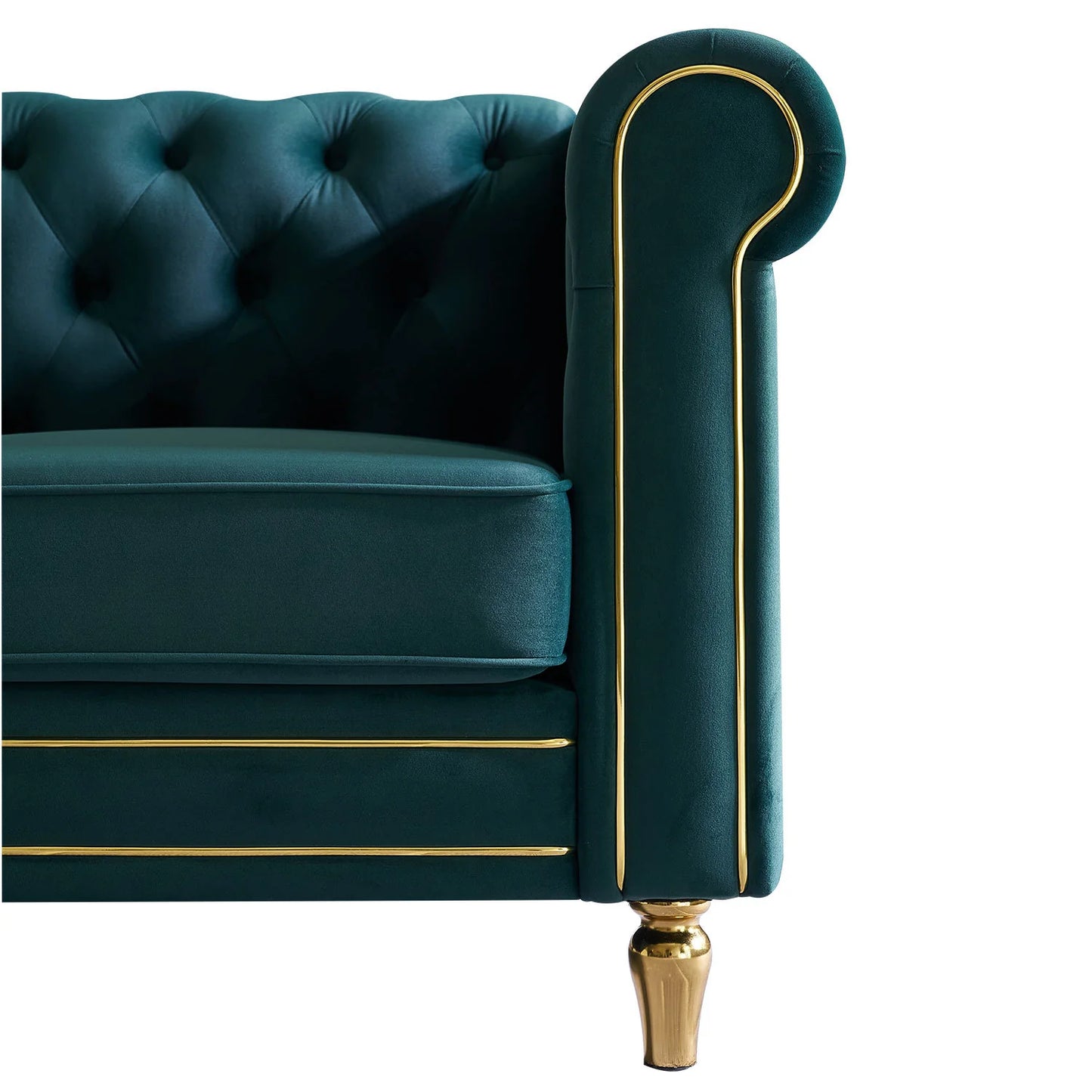 Luxury Green Velvet Chesterfield Sofa Modern Italian Style for Villa