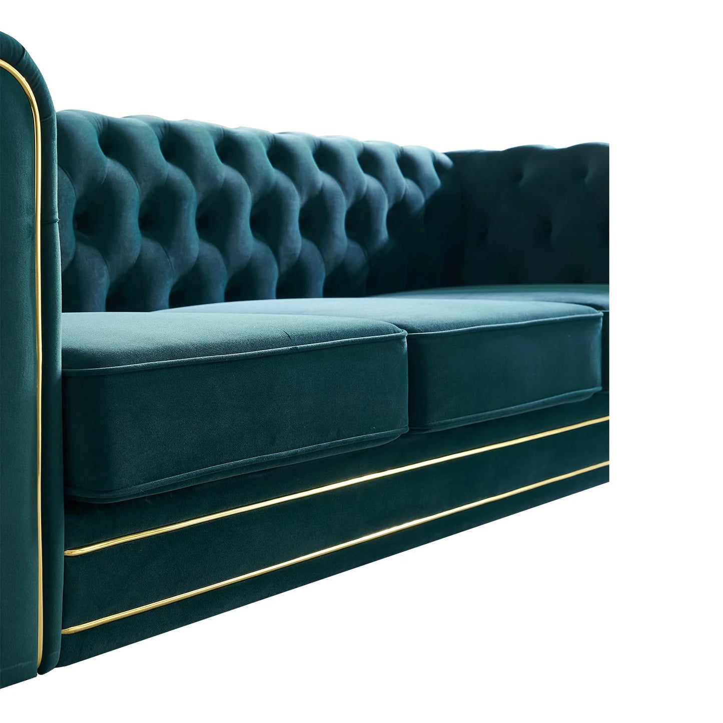 Luxury Green Velvet Chesterfield Sofa Modern Italian Style for Villa