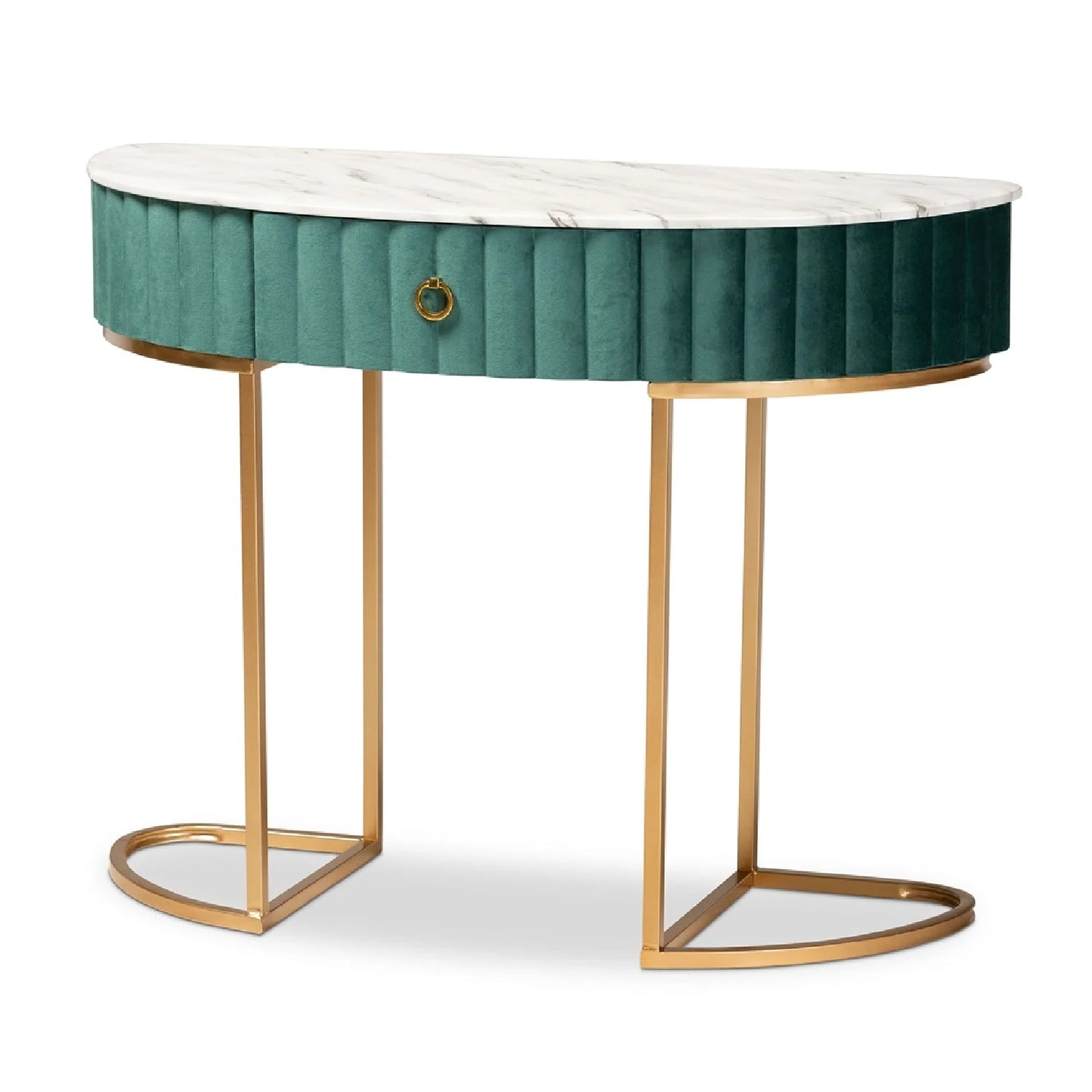 Luxury Green Velvet Console Table Modern Italian Style for Villa