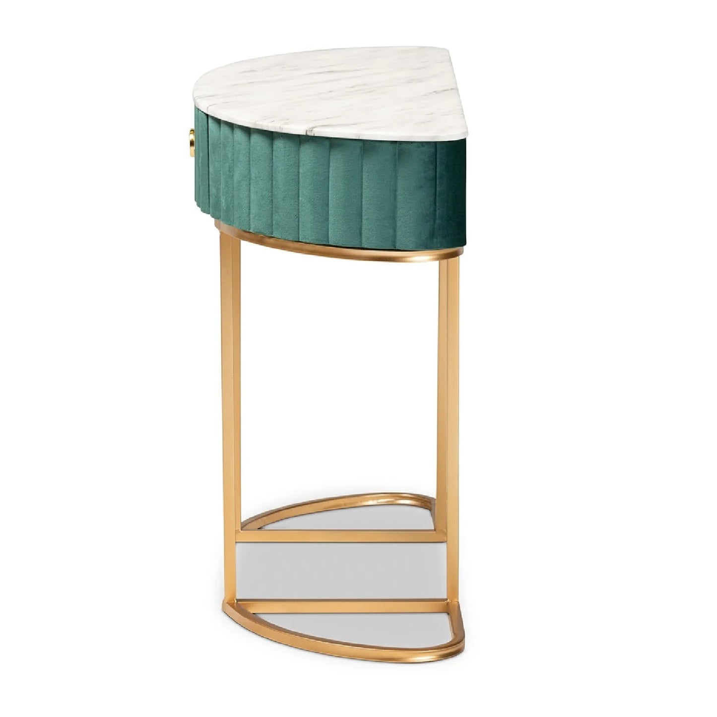 Luxury Green Velvet Console Table Modern Italian Style for Villa