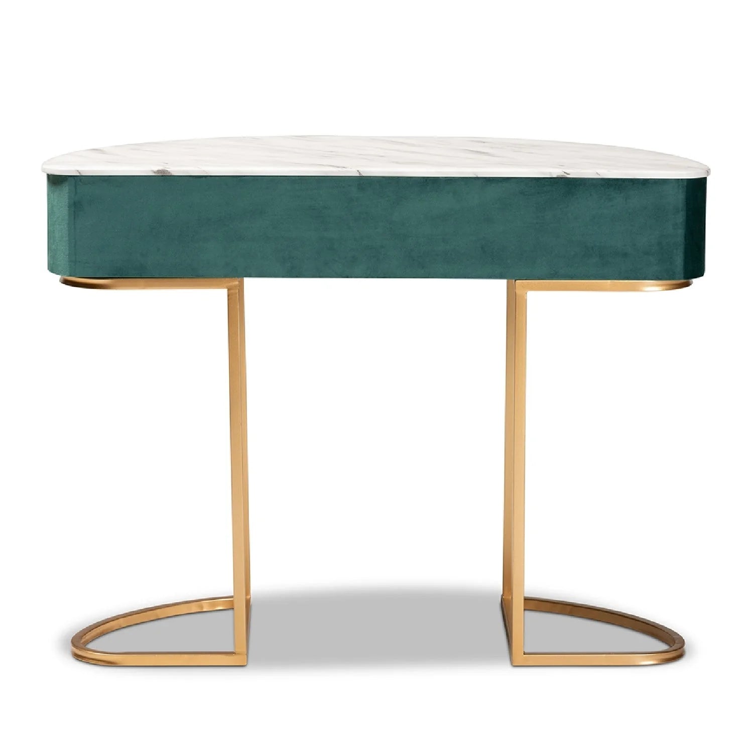 Luxury Green Velvet Console Table Modern Italian Style for Villa