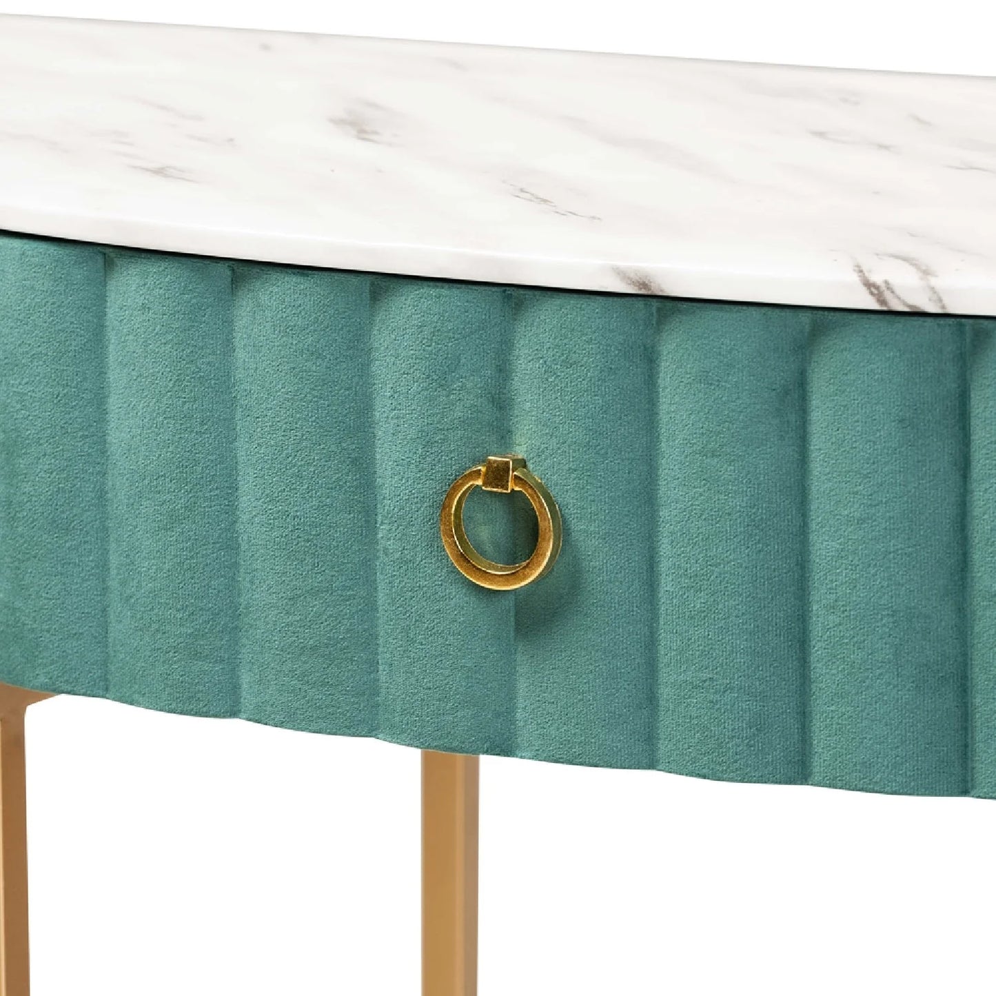 Luxury Green Velvet Console Table Modern Italian Style for Villa