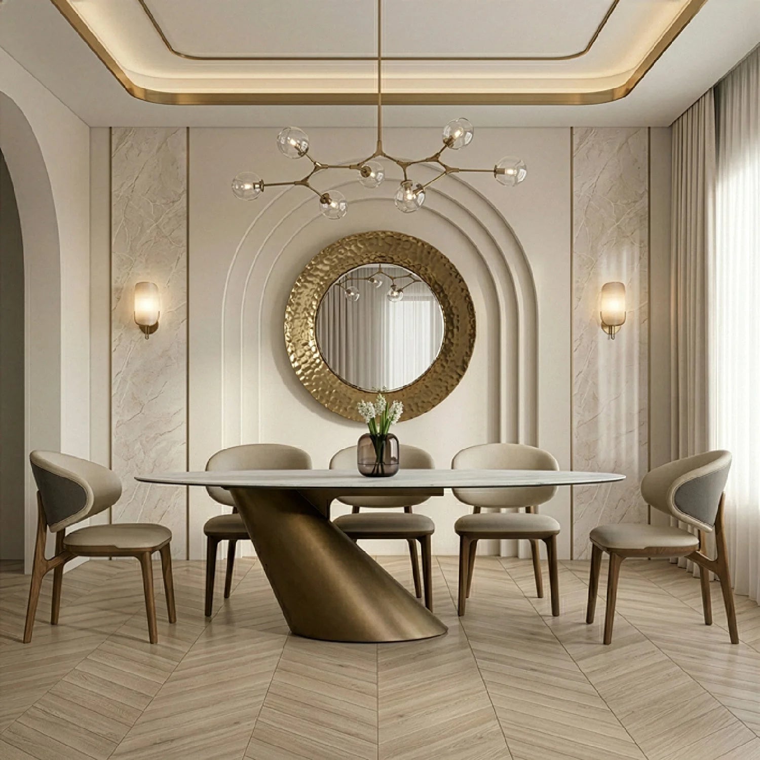 Luxury Gresham Ceramic Dining Table Modern Italian Style for Villa