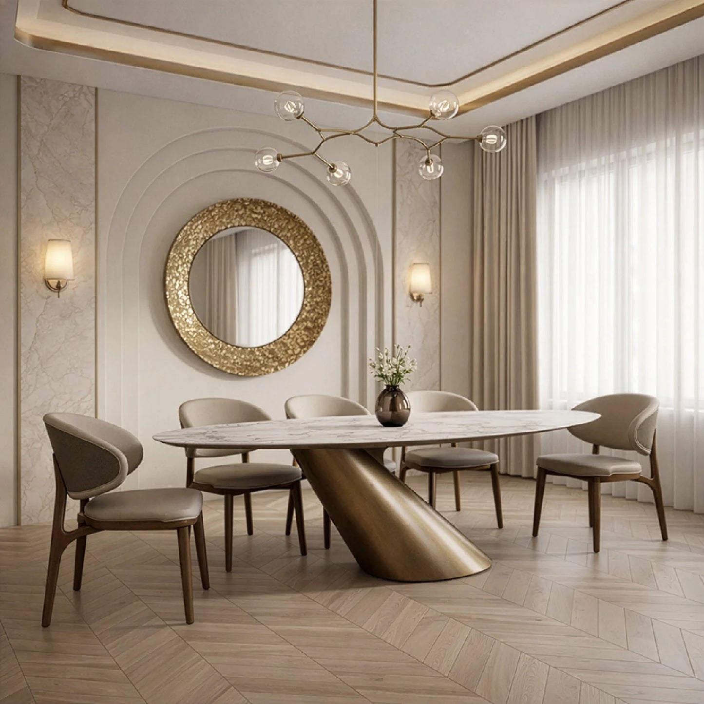 Luxury Gresham Ceramic Dining Table Modern Italian Style for Villa