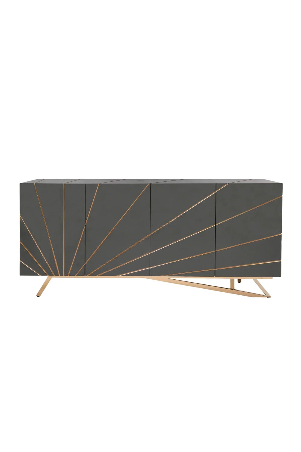 Luxury Grey 4-Door Sideboard European Style for Villa