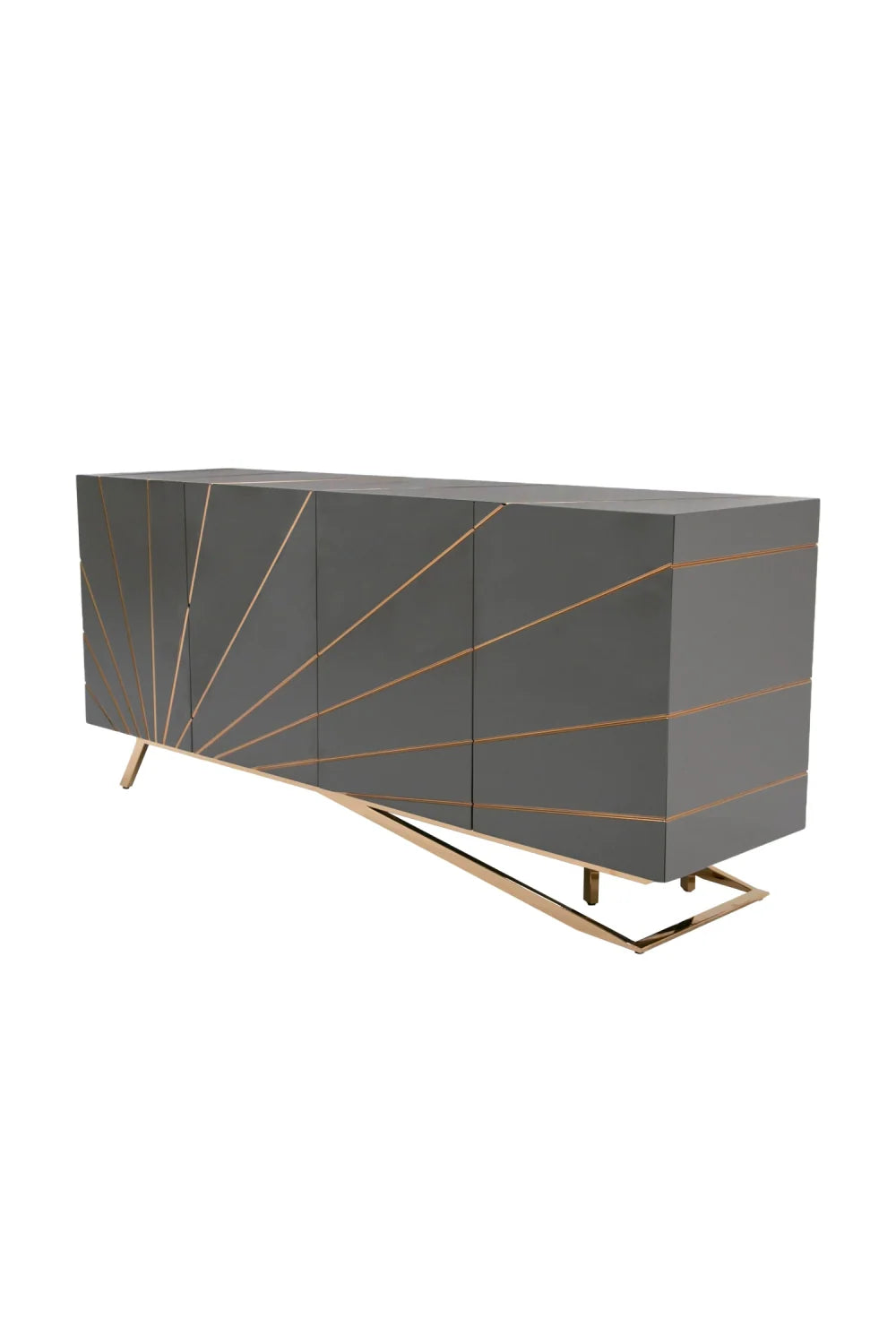 Luxury Grey 4-Door Sideboard European Style for Villa